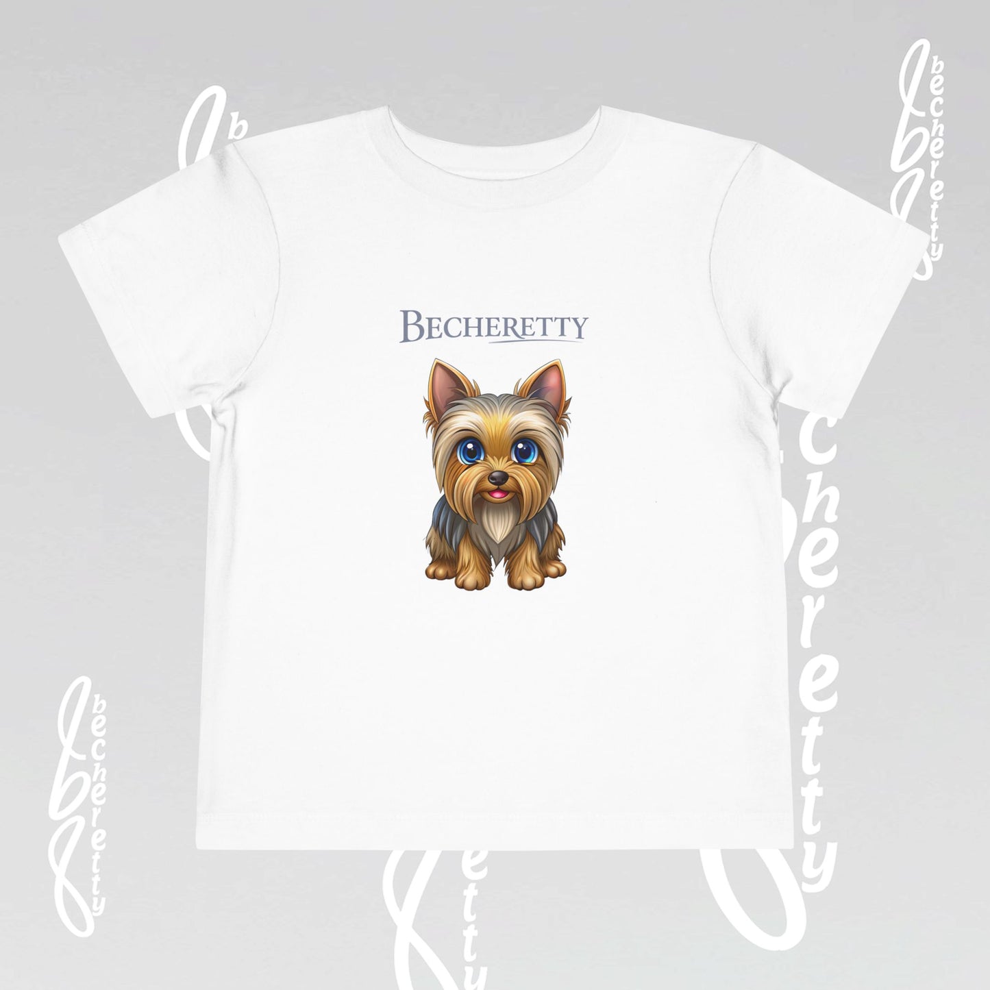 Toddler T-Shirt short sleeve - Cute Yorkie Graphic Becheretty - Perfect for Yorkie Lovers