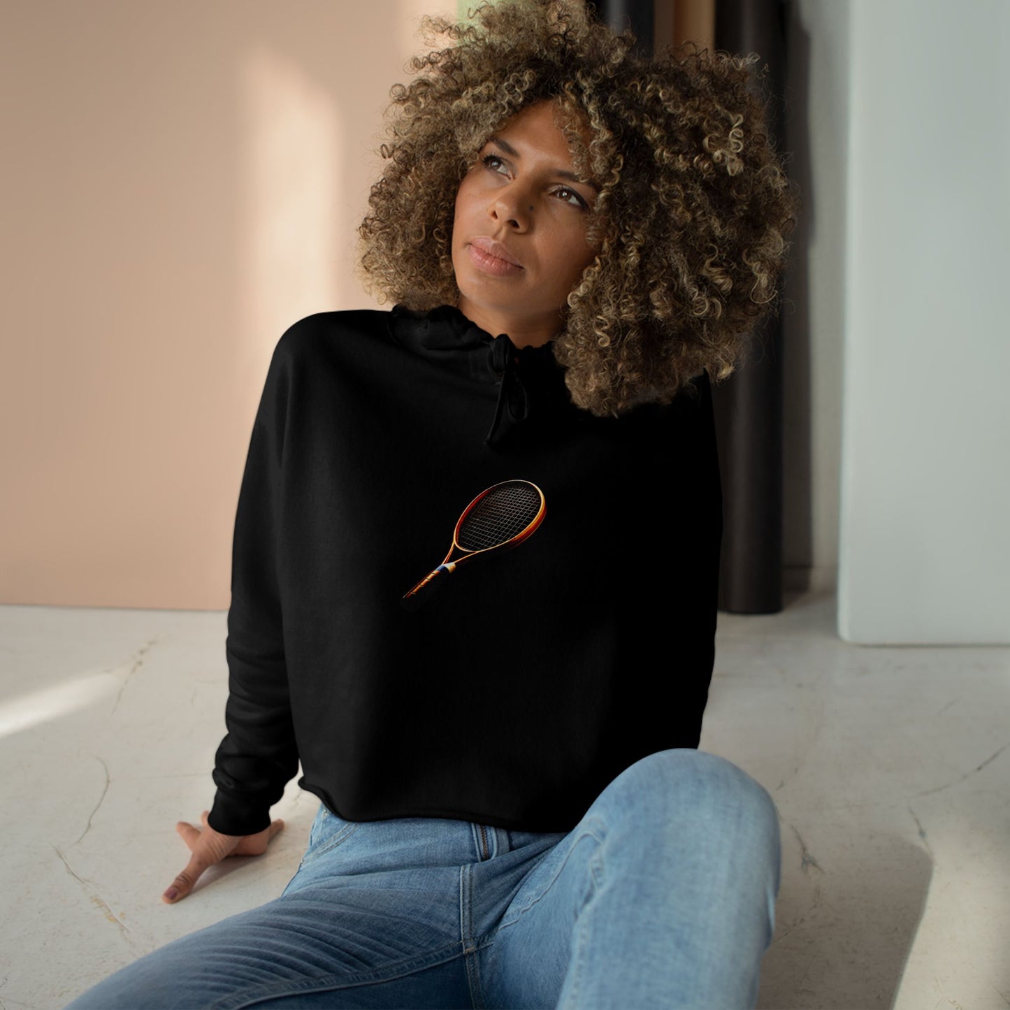 Tennis Crop Hoodie - Becheretty Graphic - Sporty Sweatshirt - Tennis Lover Gift, Casual Style, Tennis Apparel, Workout Hoodie