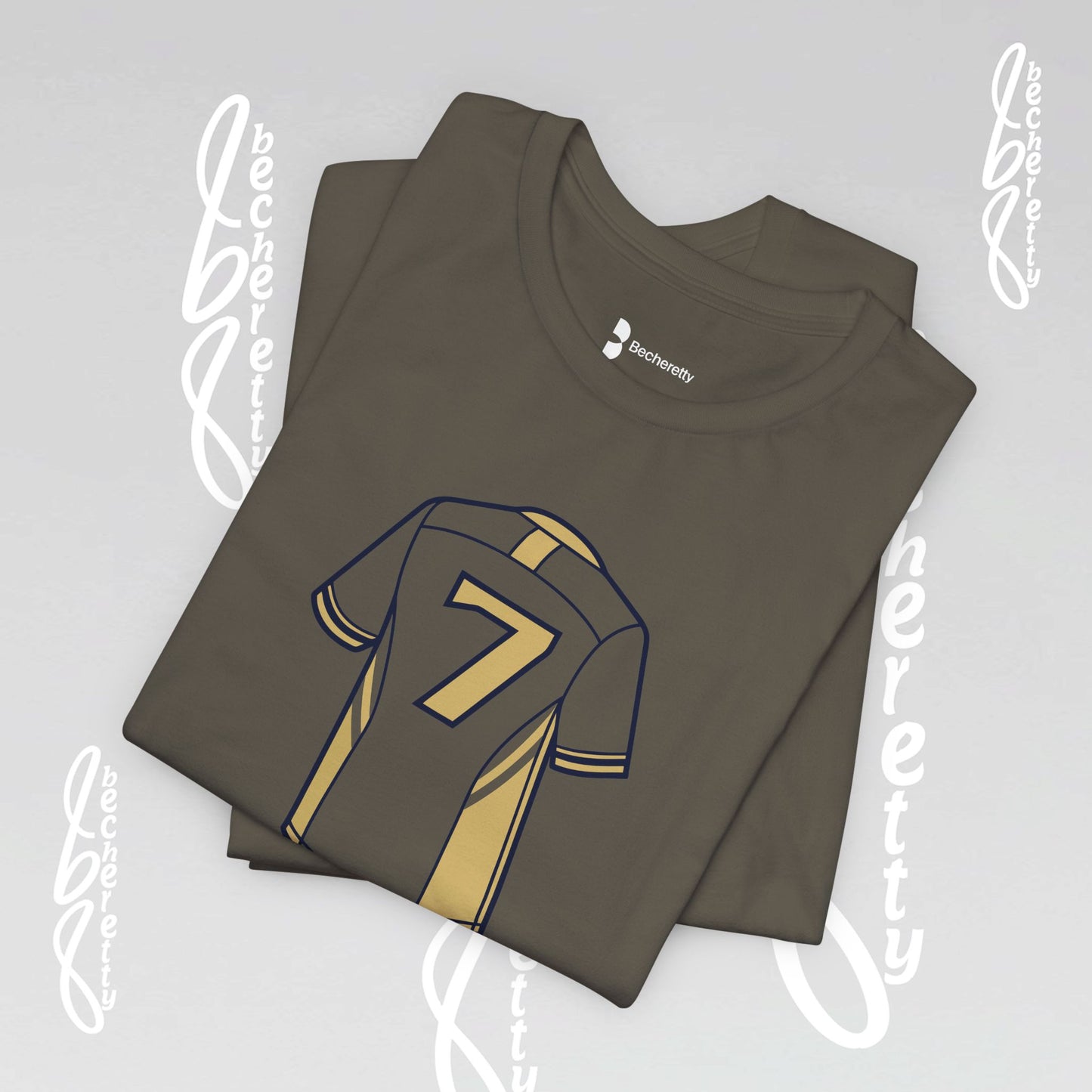 Soccer T-shirt - Number 7 - Unisex - Minimalist graphic Becheretty - Casual Wear - Team Spirit