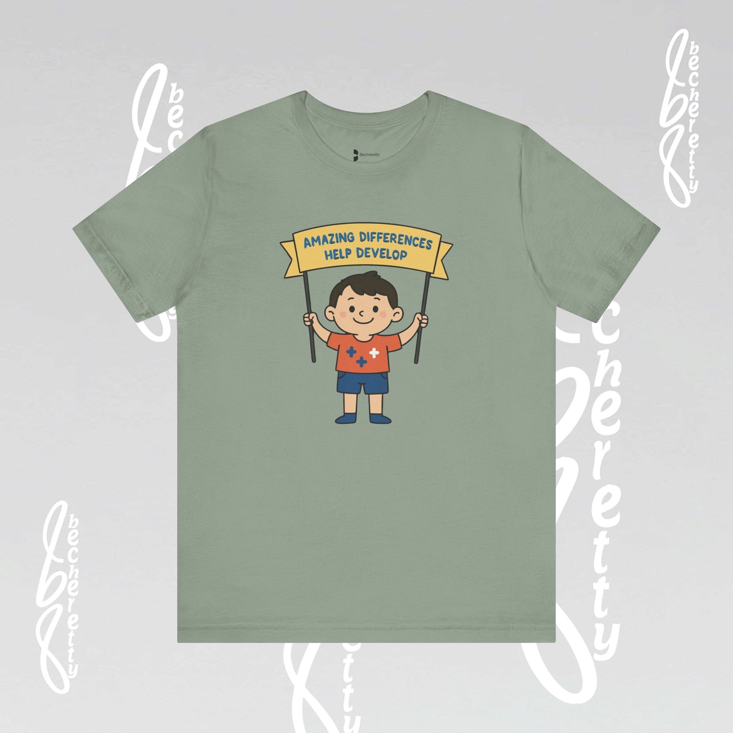 Autism Awareness T-shirt - Different, Not Less - Graphic Becheretty - Casual & Spread Positivity