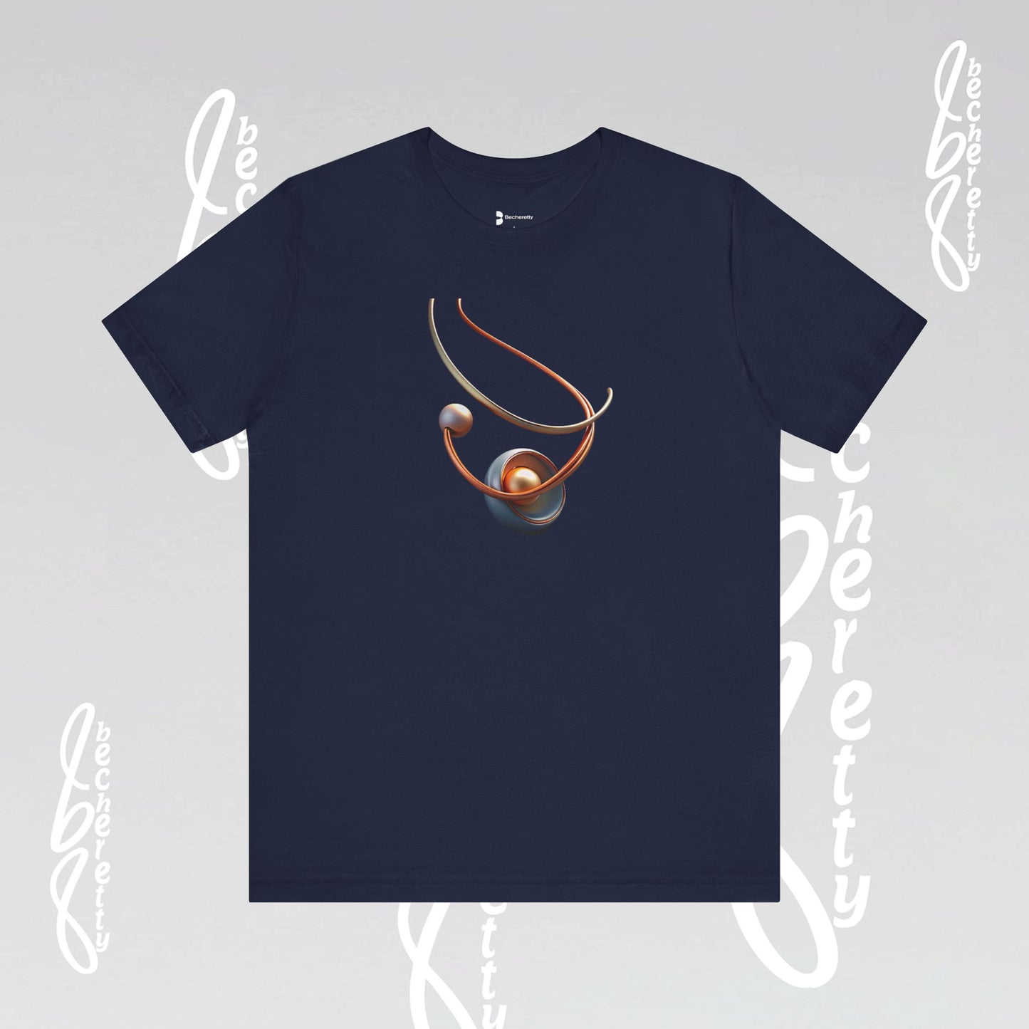Artistic Graphic T-Shirt Becheretty - Stylish Necklace Design - Casual Wear, Gift for Art Lovers, Summer Fashion, Everyday Comfort
