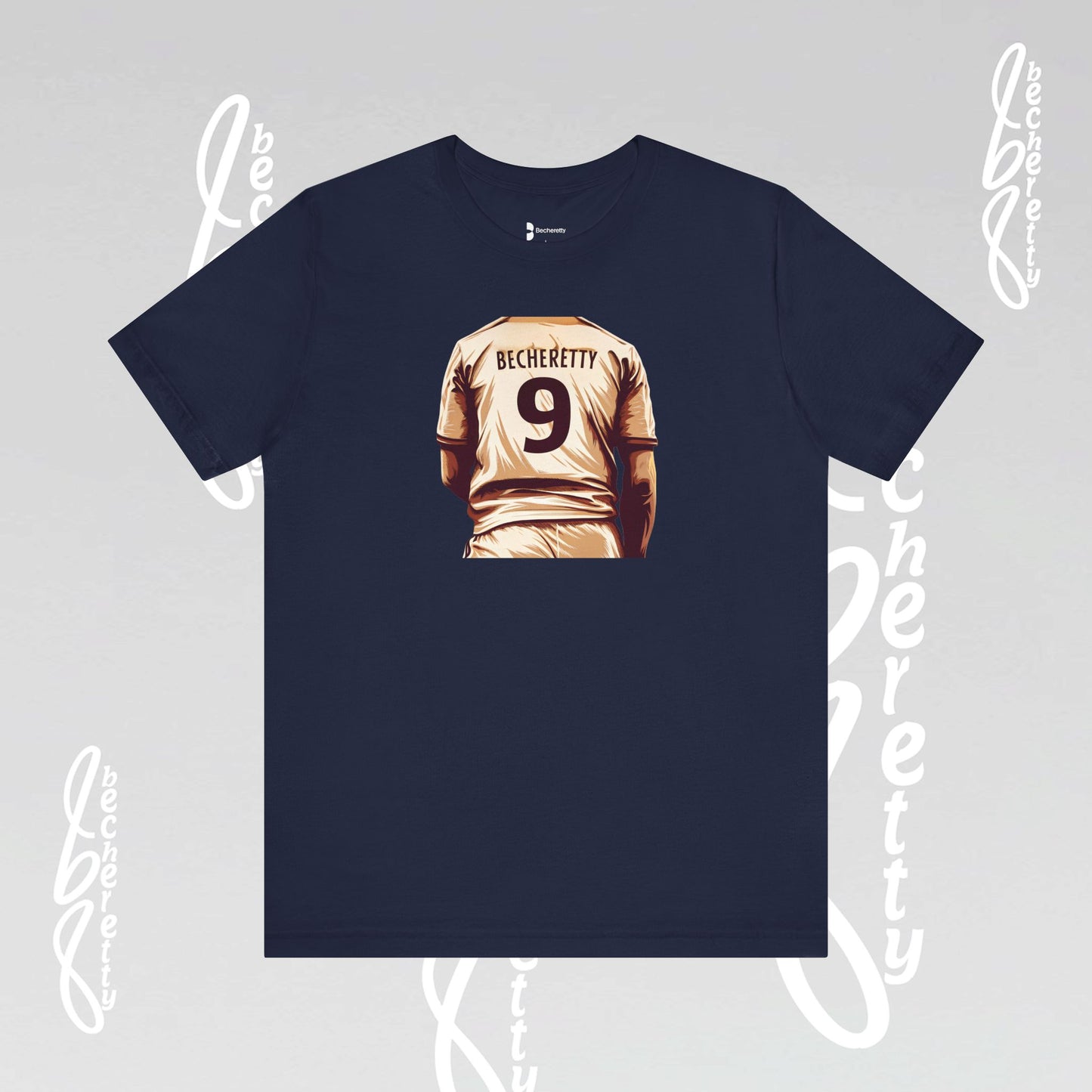Soccer T-shirt Number 9 - Graphic Becheretty - Perfect Gift for Soccer Fans - Game Day, Casual Wear