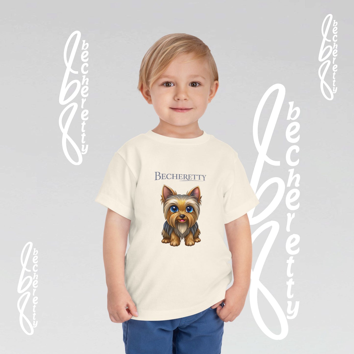 Toddler T-Shirt short sleeve - Cute Yorkie Graphic Becheretty - Perfect for Yorkie Lovers