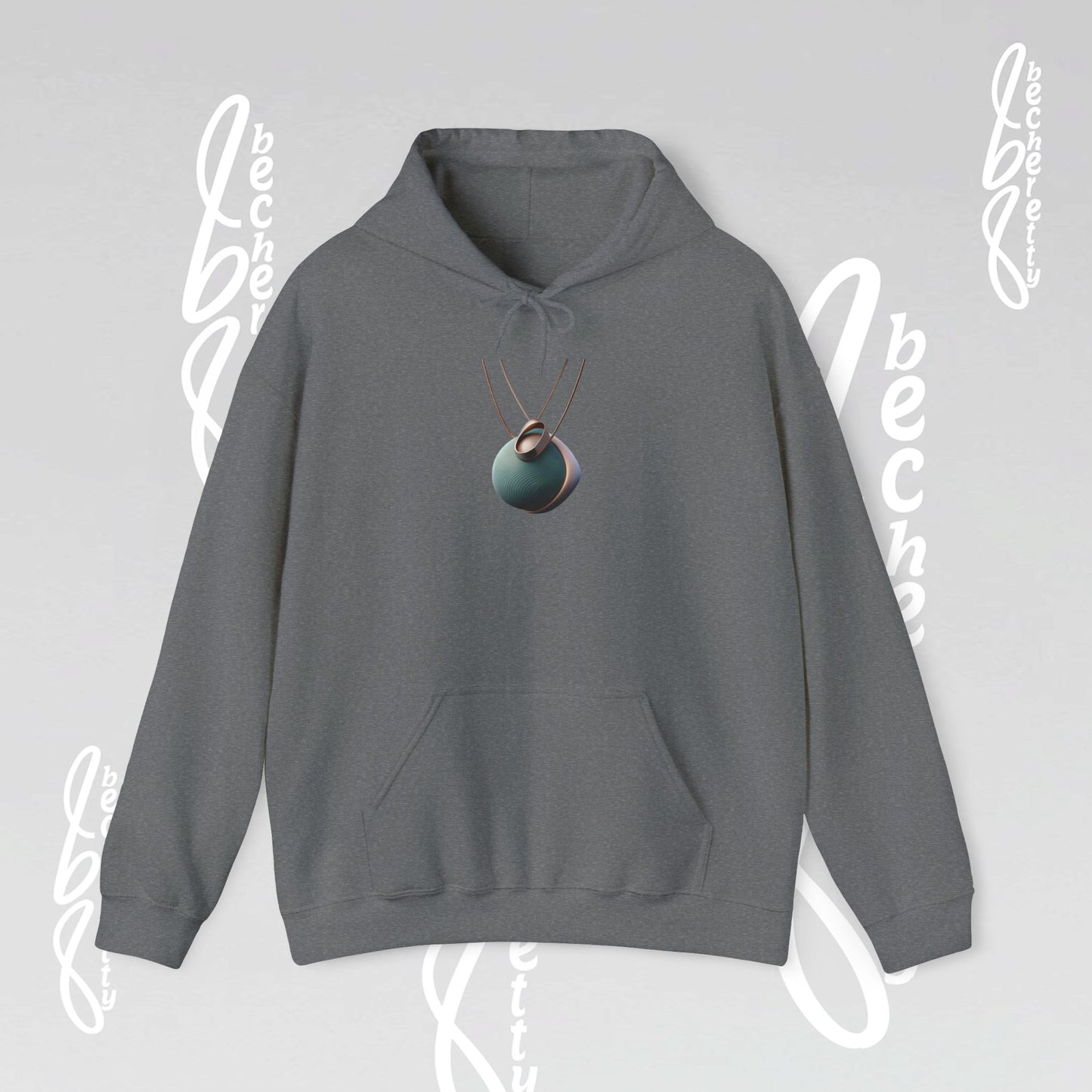 Futuristic Necklace - Graphic Hoodie Becheretty - Unisex, Original Gift for Friends