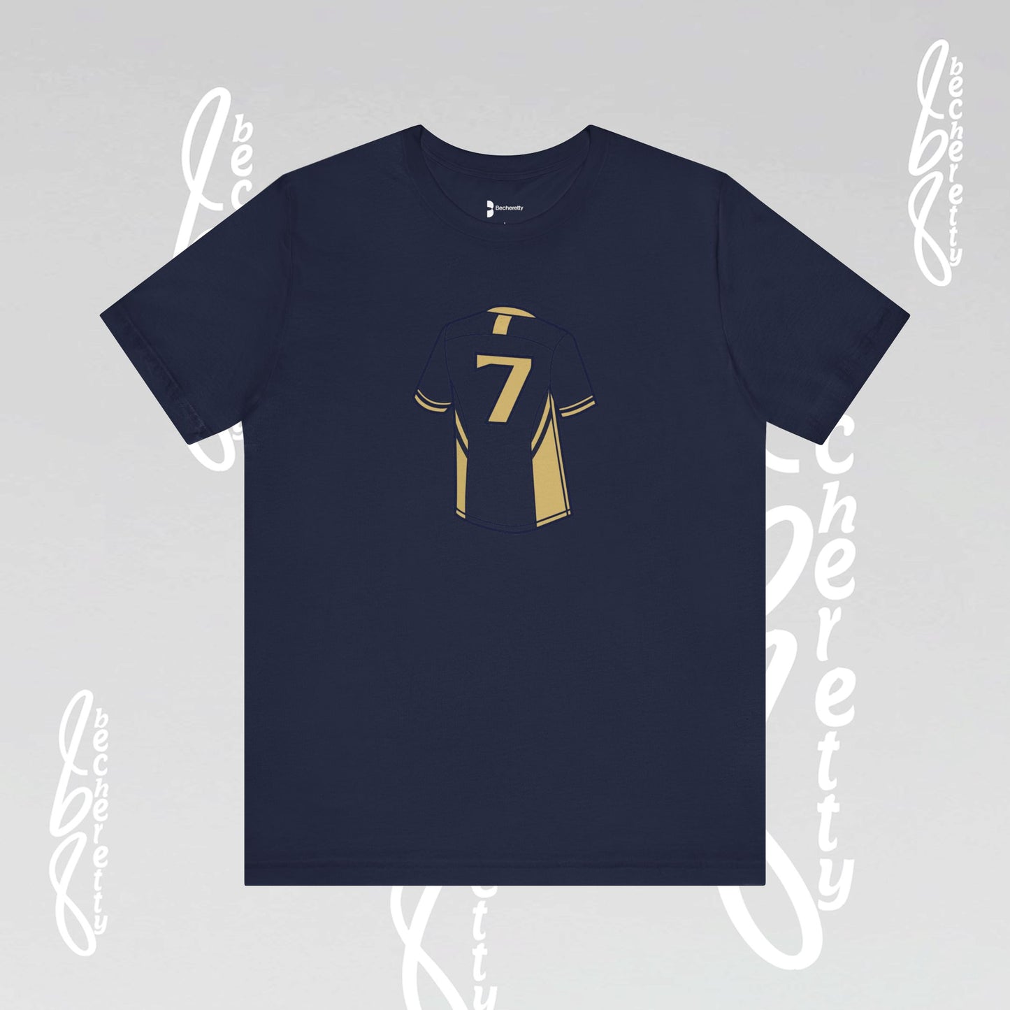 Soccer T-shirt - Number 7 - Unisex - Minimalist graphic Becheretty - Casual Wear - Team Spirit