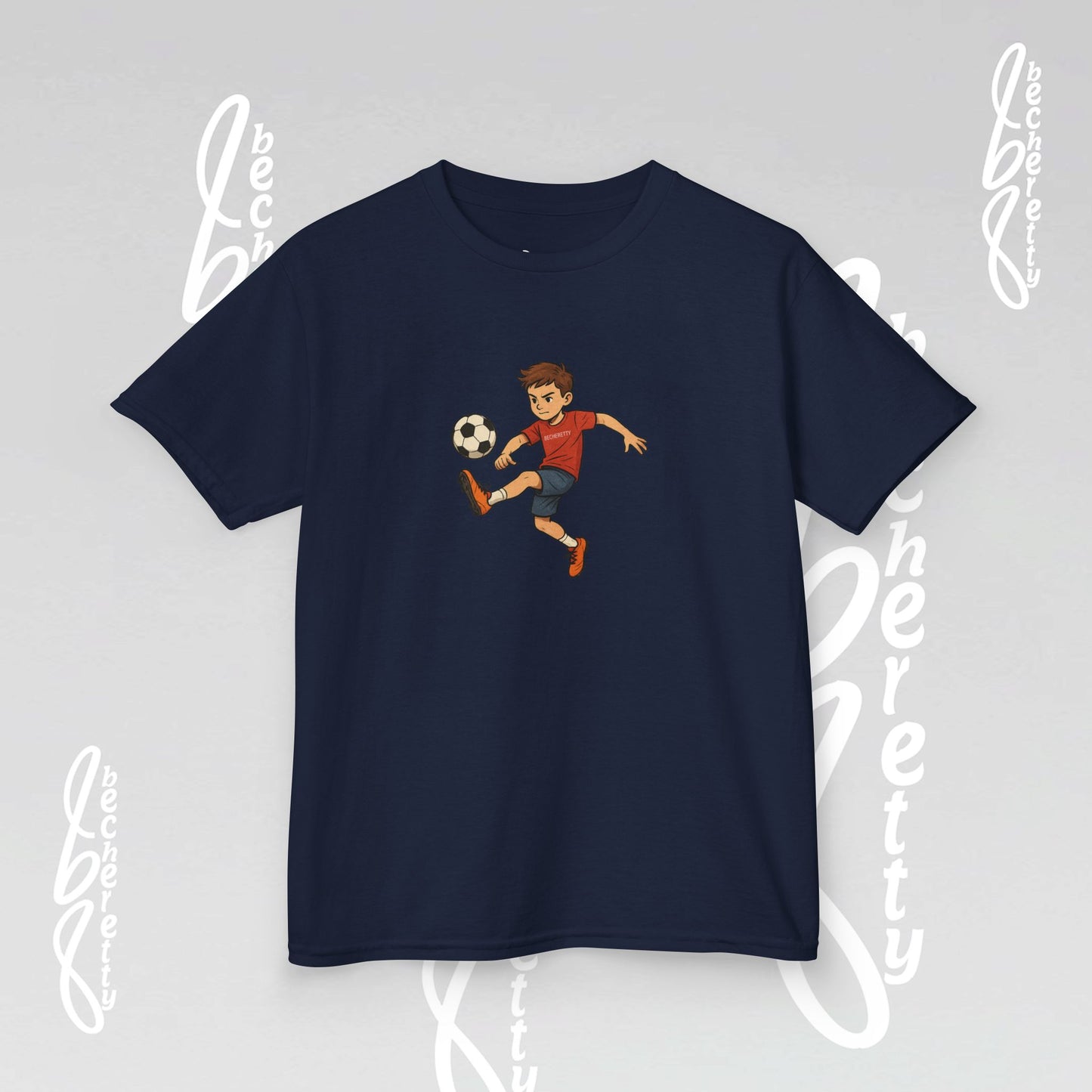 Kids Soccer Tee - Becheretty - Perfect for Sports Fans, Birthday Gifts, Team Outfits, Playdates, Summer Fun