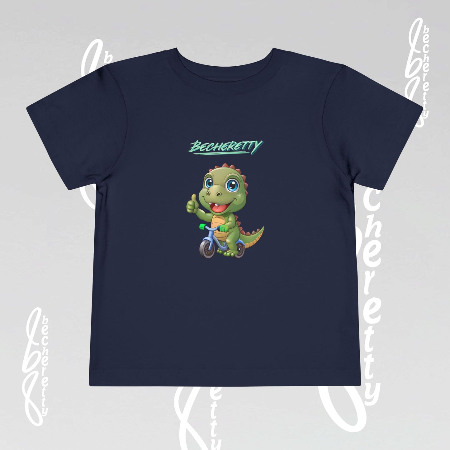Toddler T-Shirt with a Cute Dino - Becheretty Playful Design Tee - Birthday Gift Idea