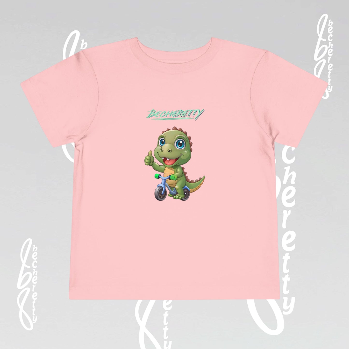 Toddler T-Shirt with a Cute Dino - Becheretty Playful Design Tee - Birthday Gift Idea