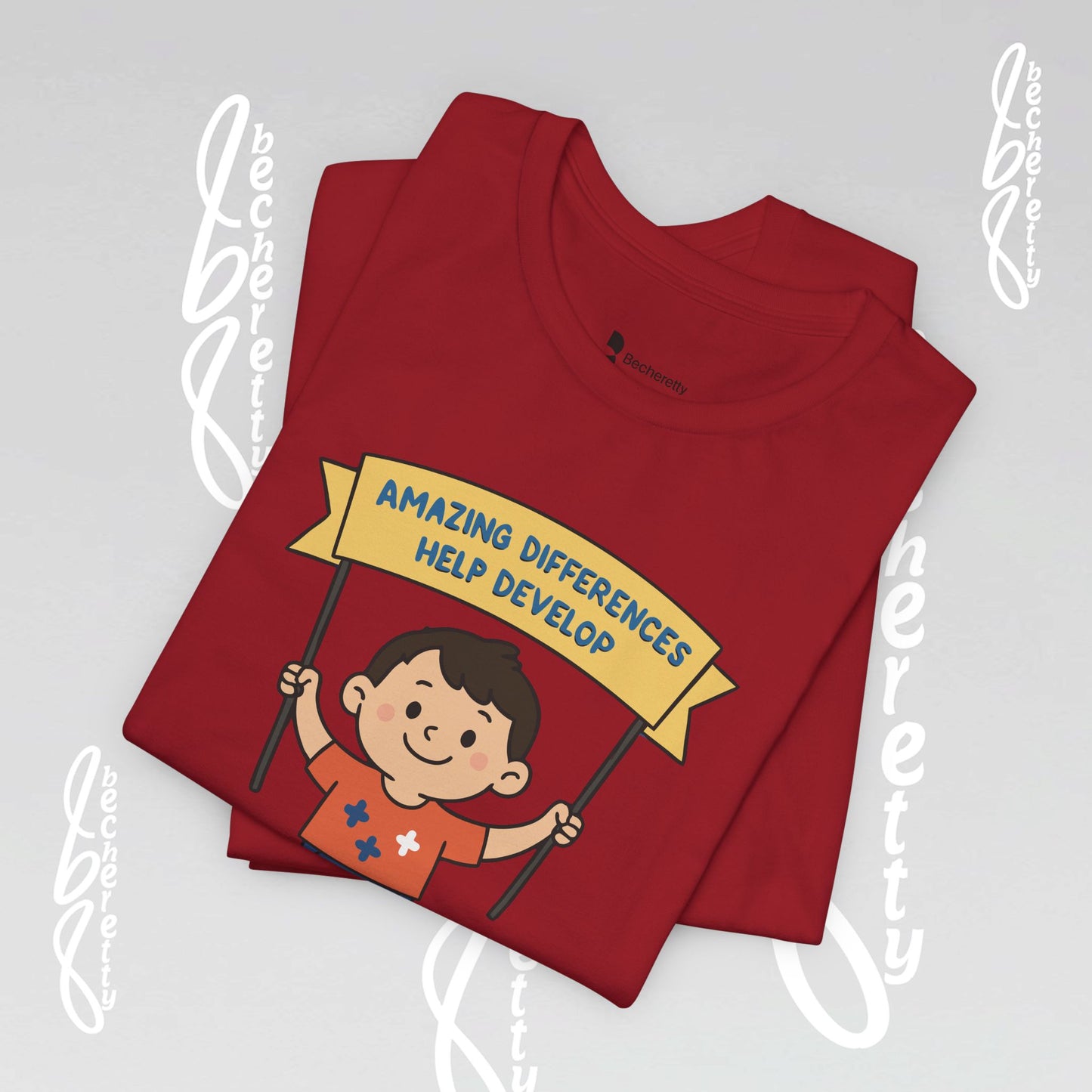 Autism Awareness T-shirt - Different, Not Less - Graphic Becheretty - Casual & Spread Positivity