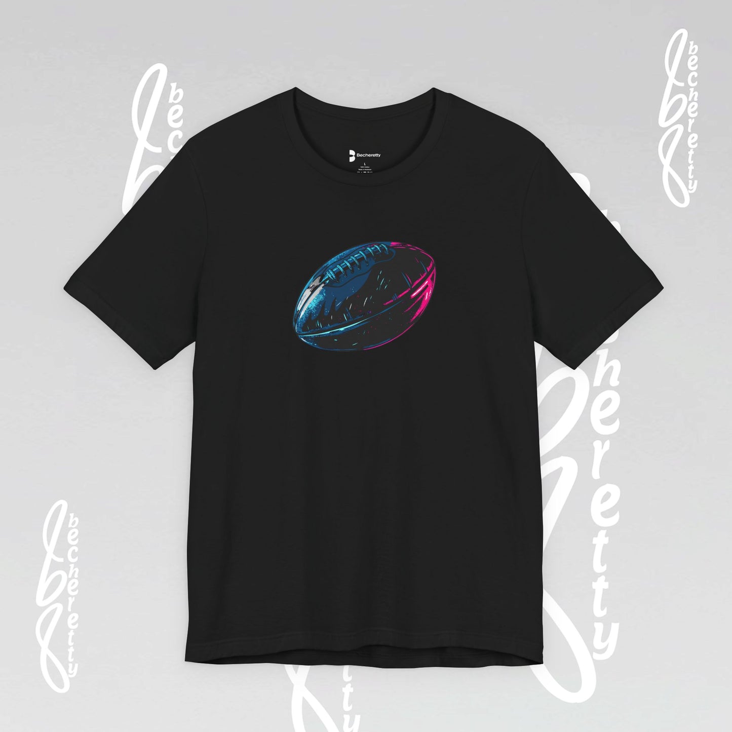 American Football T-Shirt - Art Graphic Becheretty. Game day, casual wear, unique design.
