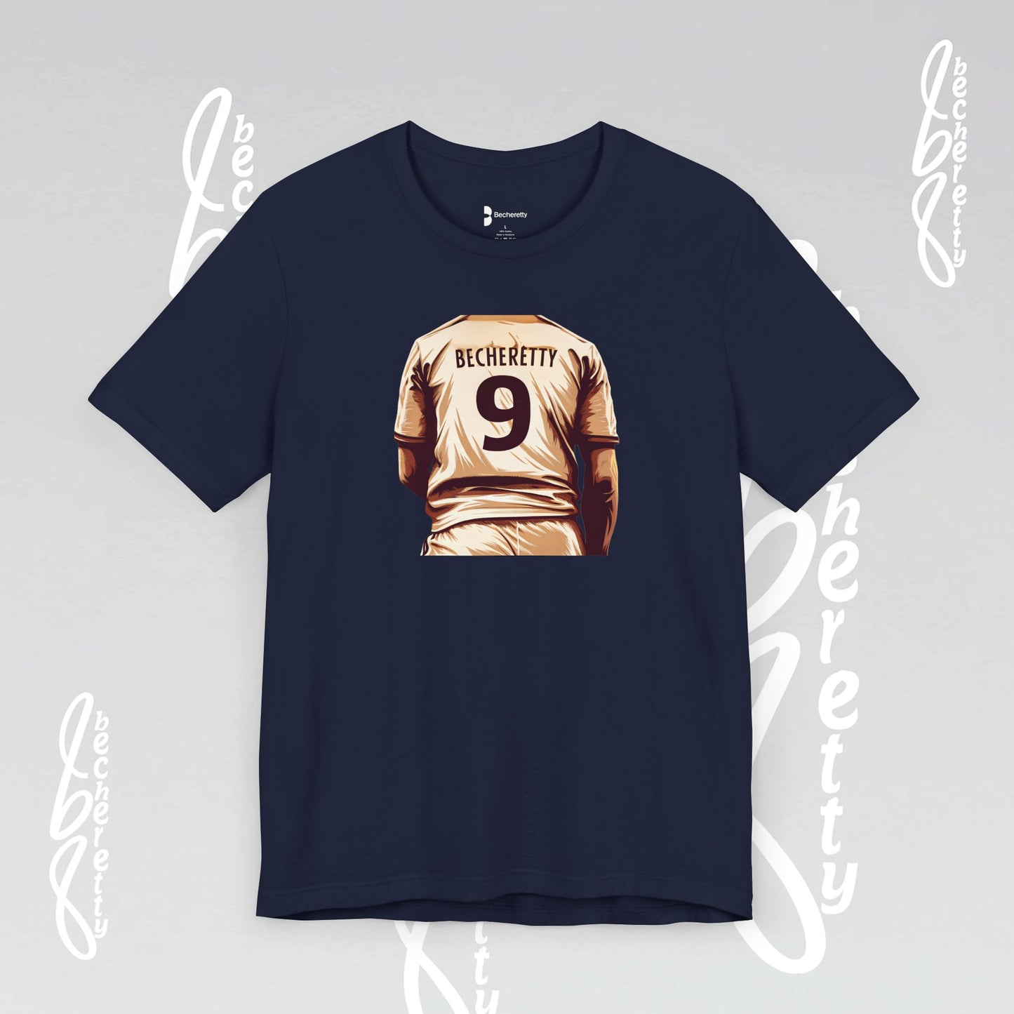 Soccer T-shirt Number 9 - Graphic Becheretty - Perfect Gift for Soccer Fans - Game Day, Casual Wear