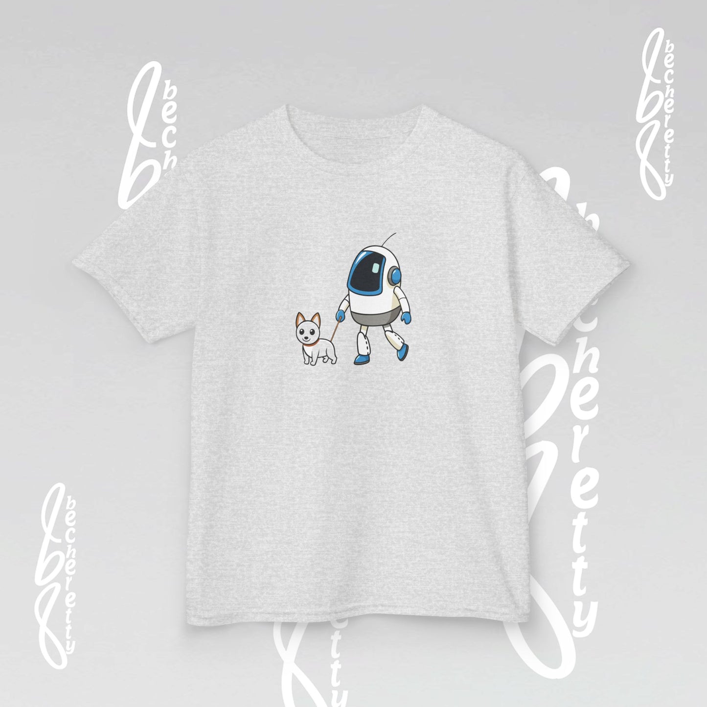Cute Kids Robot & Dog Tee for Youth - Graphic Becheretty - Gift for Children - Kids Casual Wear