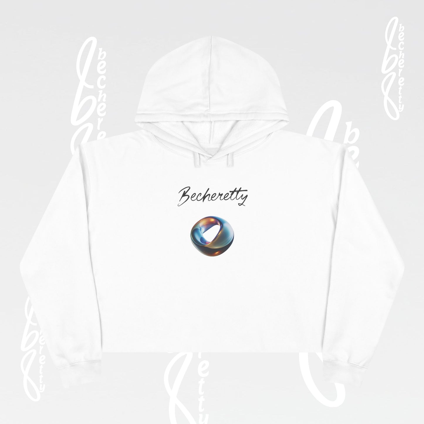 Chic Graphic Crop Hoodie Futuristic Ring - Becheretty Graphic - Stylish Women's Hoodie, Trendy Fashion Sweater, Unique Gift for Her