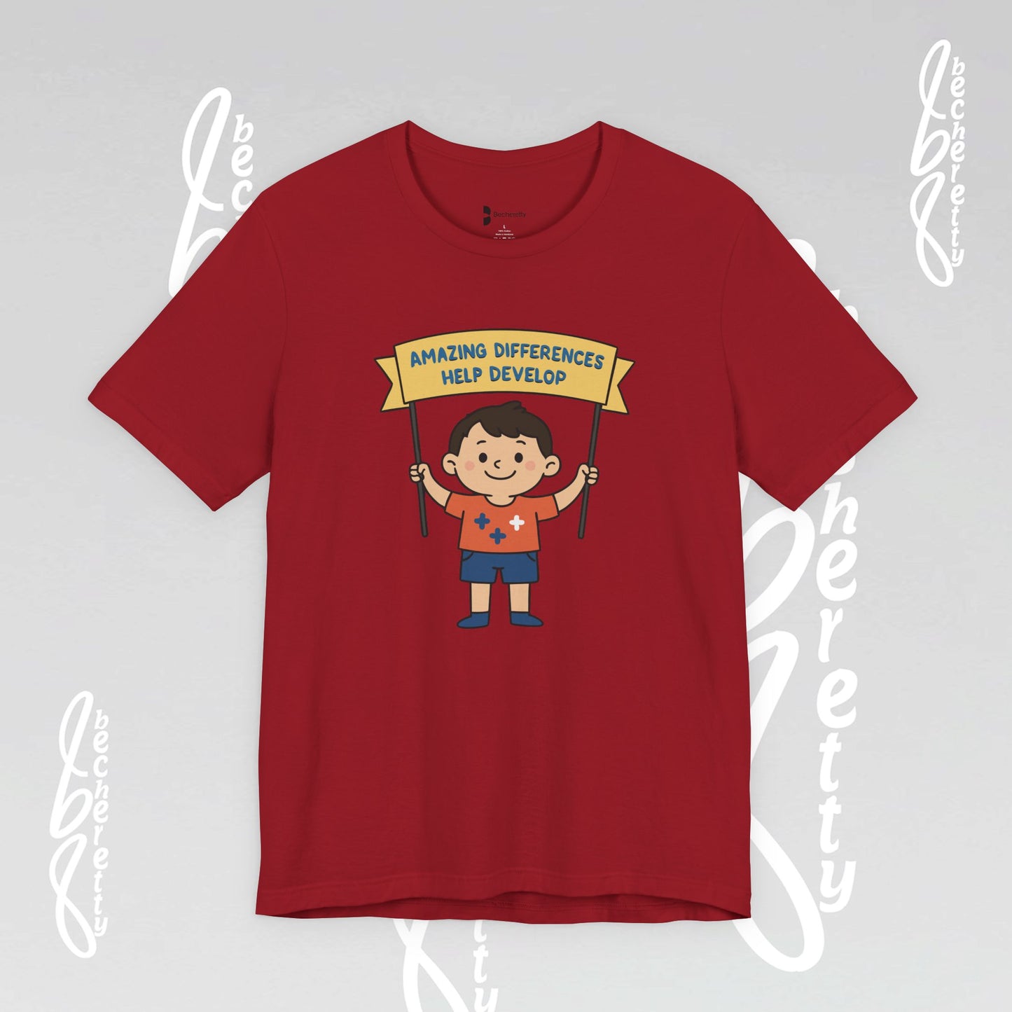 Autism Awareness T-shirt - Different, Not Less - Graphic Becheretty - Casual & Spread Positivity