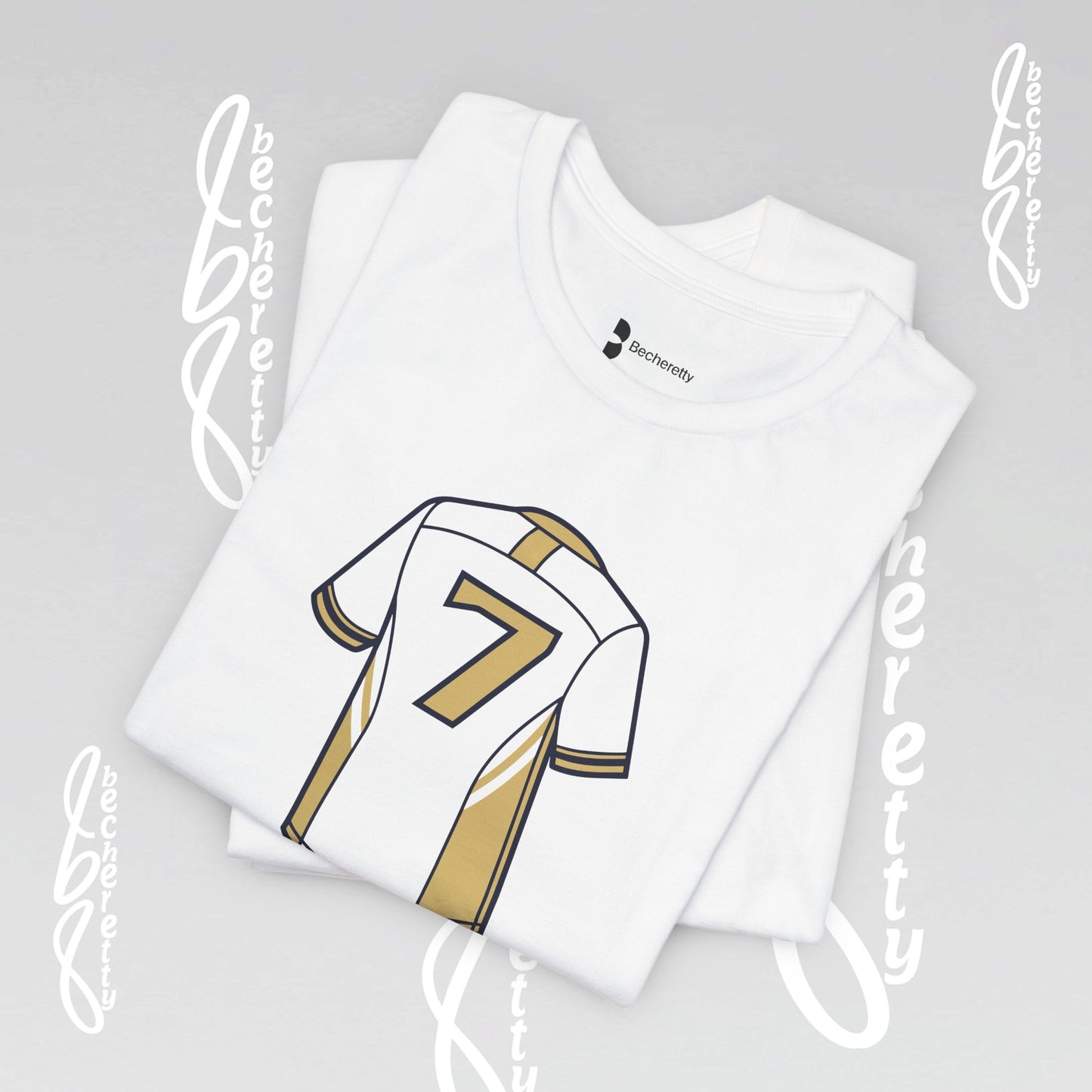 Soccer T-shirt - Number 7 - Unisex - Minimalist graphic Becheretty - Casual Wear - Team Spirit