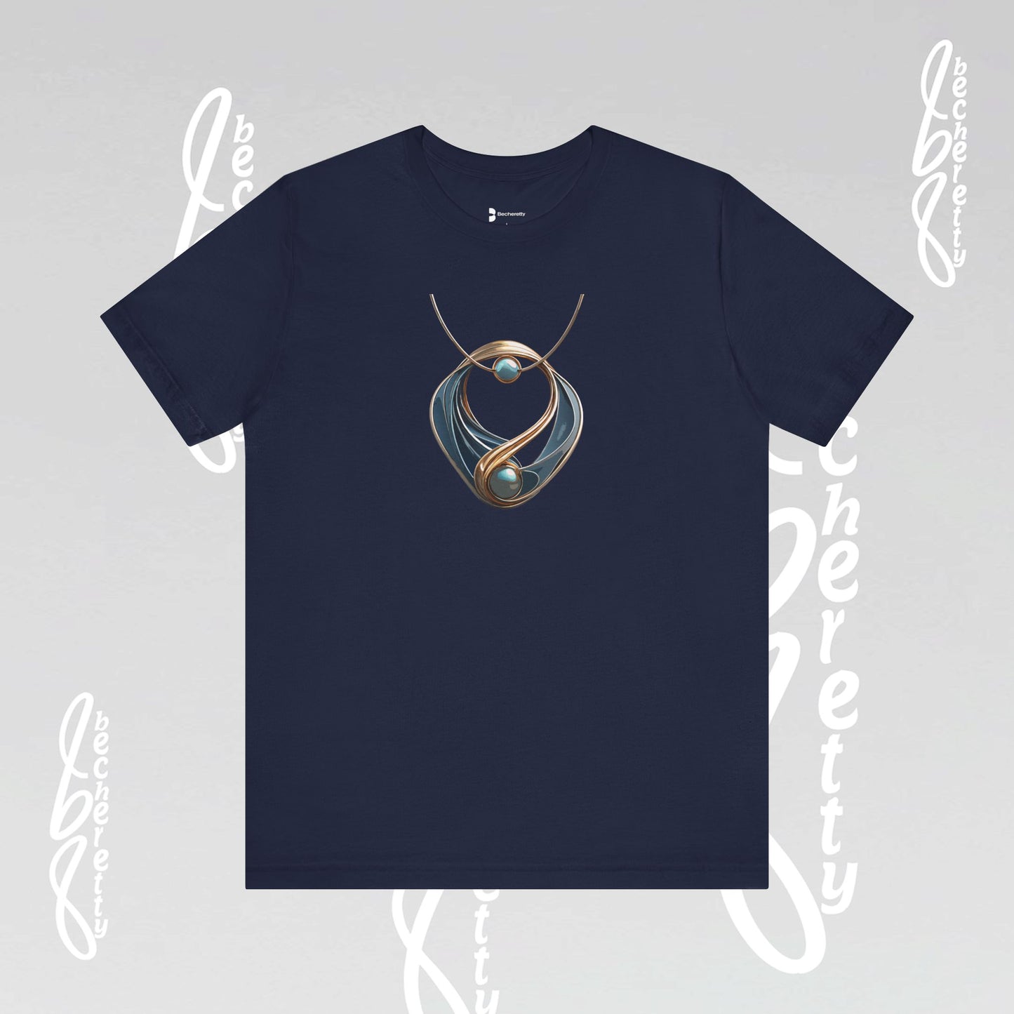 Necklace Artistic design - Statement T-Shirt Becheretty - Casual wear - Unique Graphic Top, Everyday Style