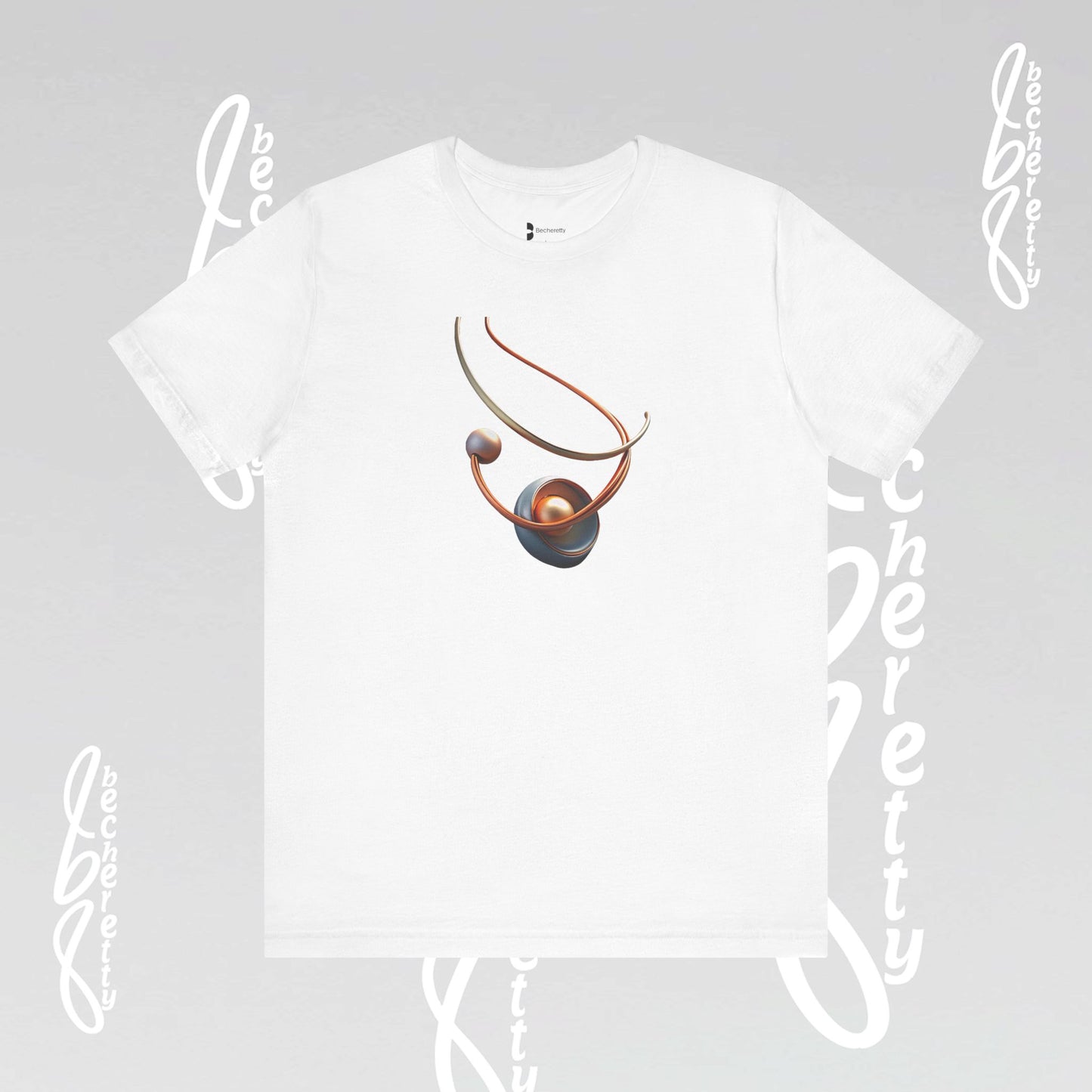 Artistic Graphic T-Shirt Becheretty - Stylish Necklace Design - Casual Wear, Gift for Art Lovers, Summer Fashion, Everyday Comfort