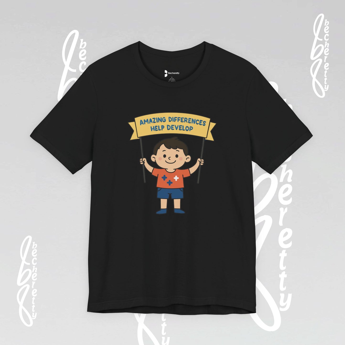 Autism Awareness T-shirt - Different, Not Less - Graphic Becheretty - Casual & Spread Positivity