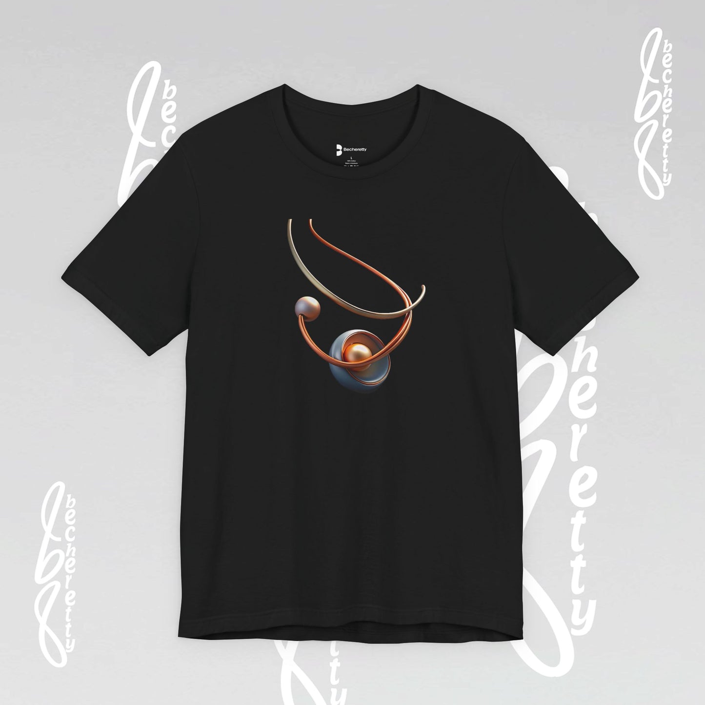 Artistic Graphic T-Shirt Becheretty - Stylish Necklace Design - Casual Wear, Gift for Art Lovers, Summer Fashion, Everyday Comfort