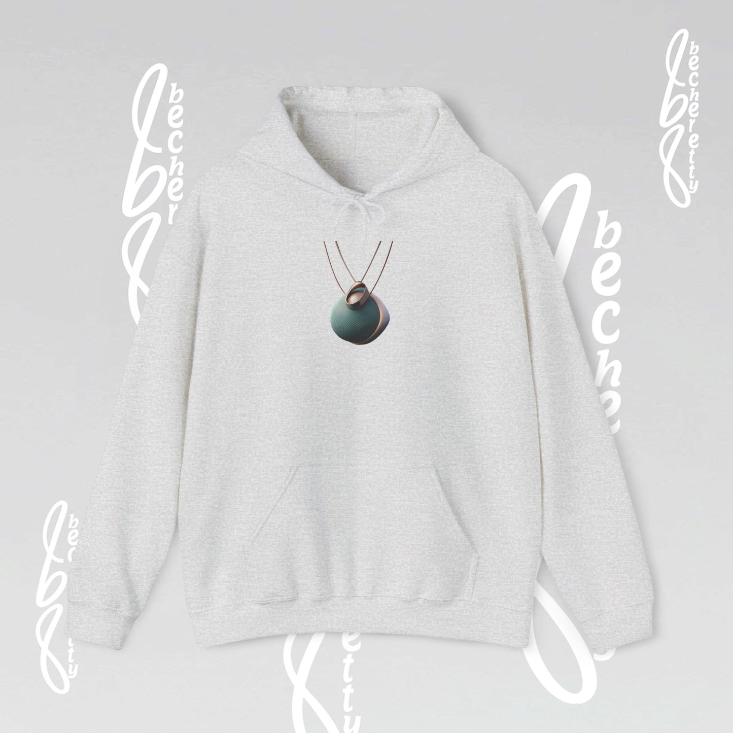 Futuristic Necklace - Graphic Hoodie Becheretty - Unisex, Original Gift for Friends