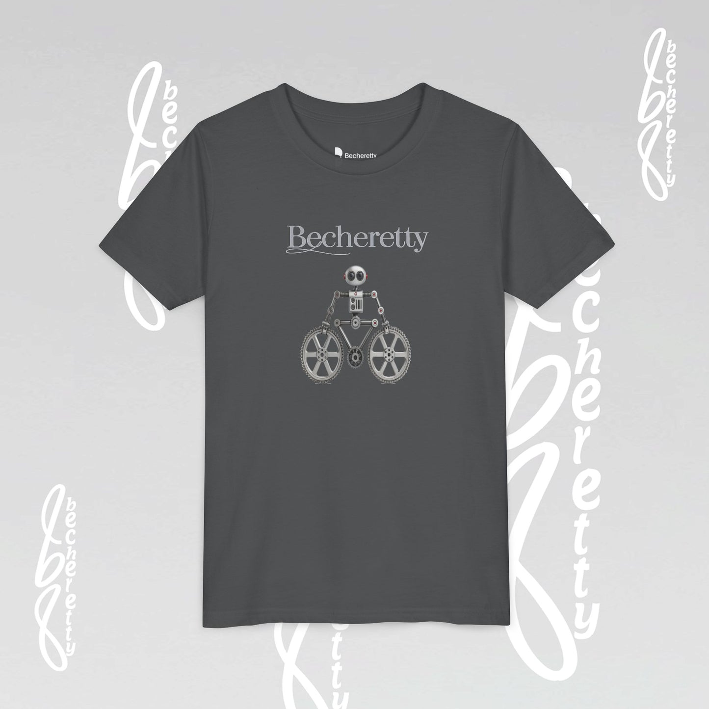 Youth T'Shirt - Becheretty Graphic Design - Cool Robot Bicycle - Perfect for Bike Lovers