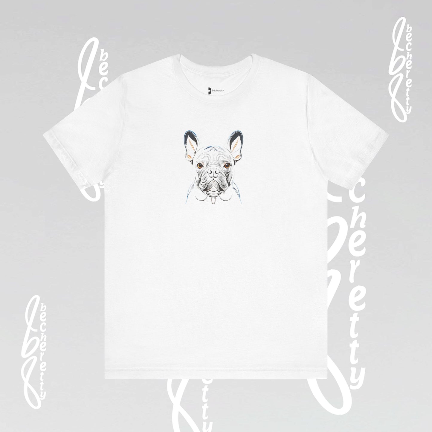 Dog Lovers Tee "Frenchie" Art Graphic Becheretty - Special gift for French Bulldog owners - Casual Wear