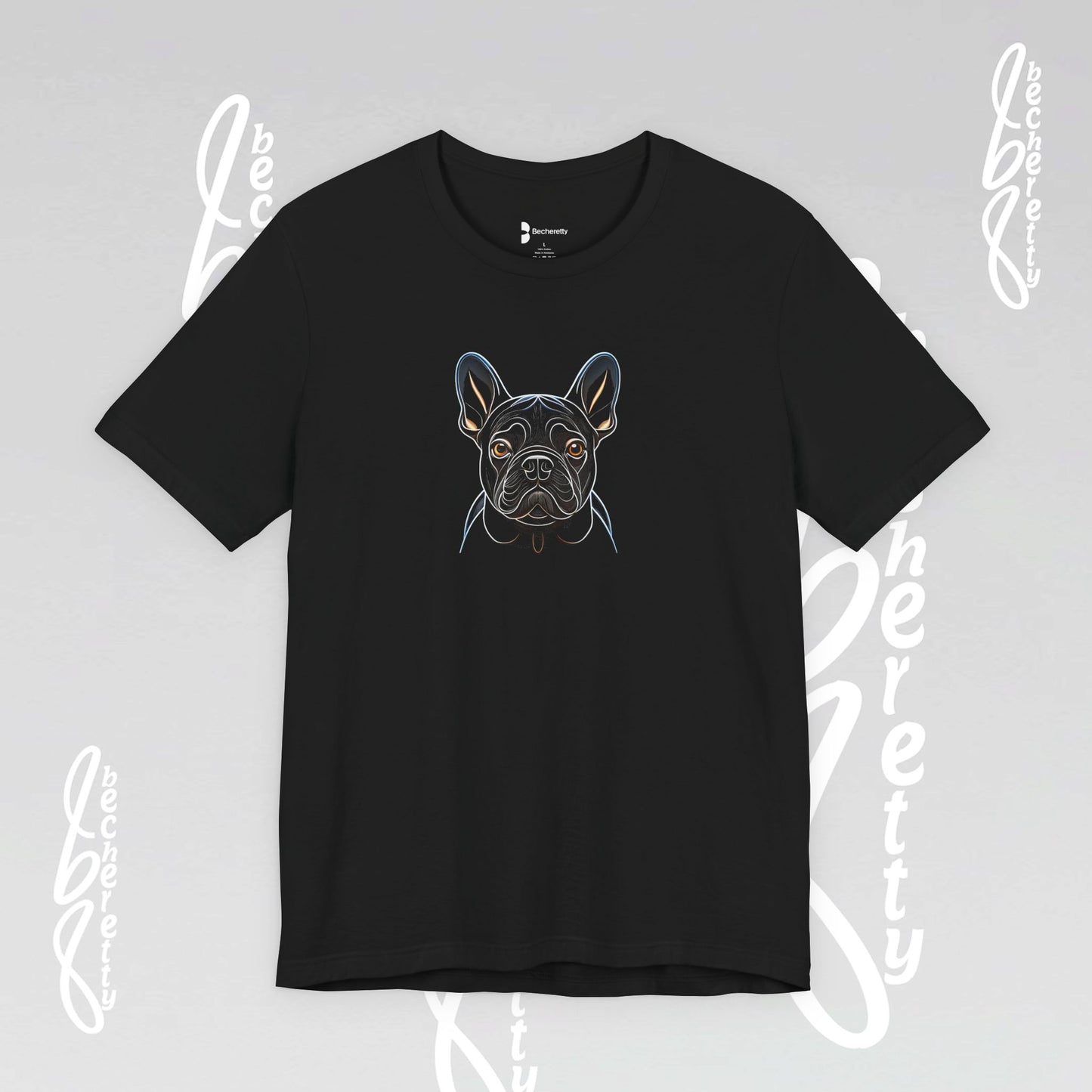 Dog Lovers Tee "Frenchie" Art Graphic Becheretty - Special gift for French Bulldog owners - Casual Wear