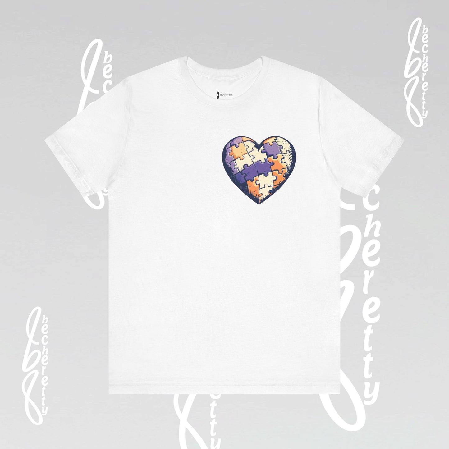Artistic Puzzle Heart Tee - Autism Awareness Graphic Shirt