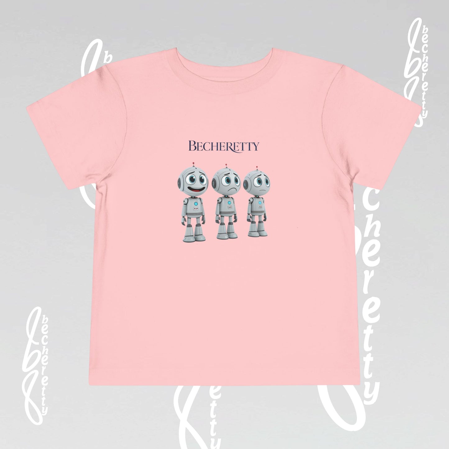 Graphic Toddler Short Sleeve T-Shirt - Funny Robots - Becheretty