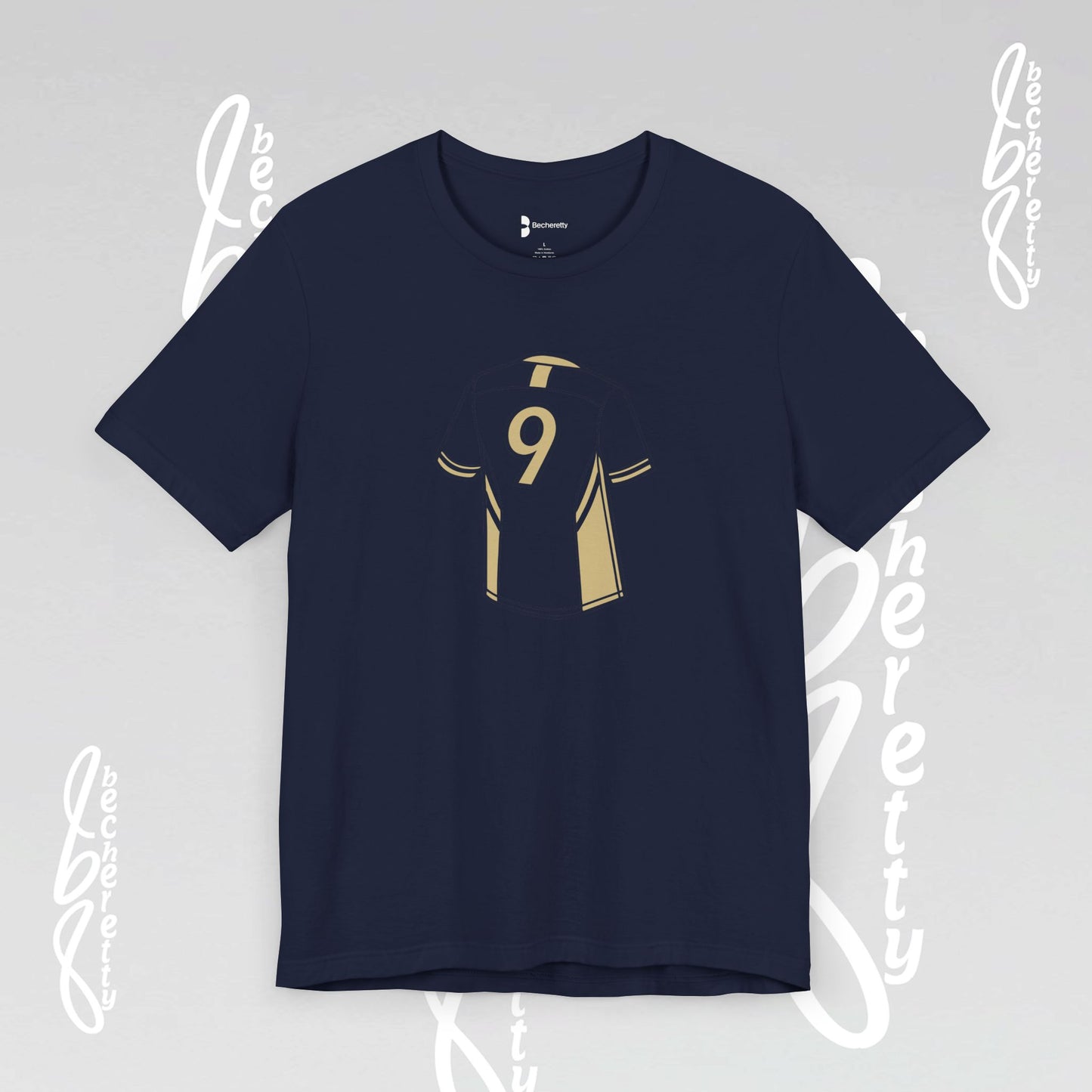 Soccer T-Shirt - Number 9 - Minimalist Graphic Becheretty - Athletic apparel - Everyday Fashion