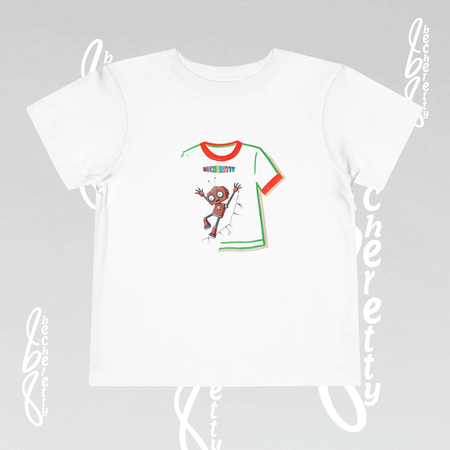 Toddler T-Shirt - Funny Robot Character Becheretty - Casual Kids outfit