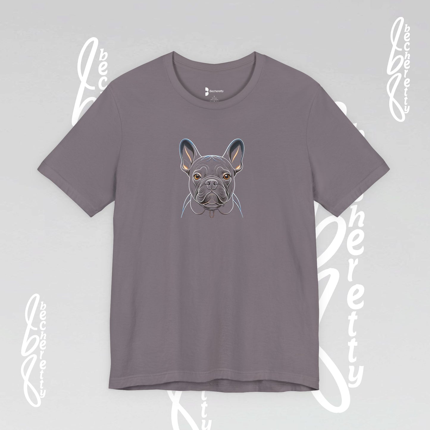 Dog Lovers Tee "Frenchie" Art Graphic Becheretty - Special gift for French Bulldog owners - Casual Wear