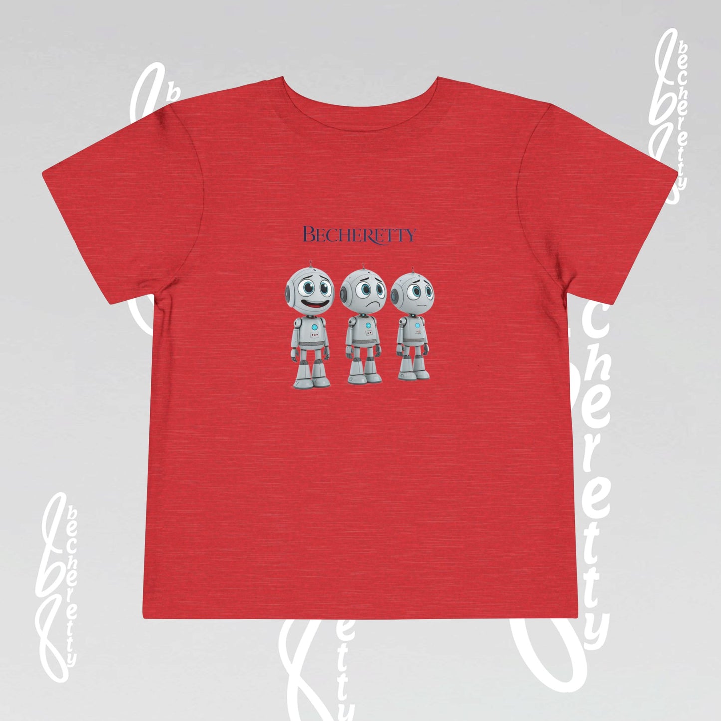 Graphic Toddler Short Sleeve T-Shirt - Funny Robots - Becheretty