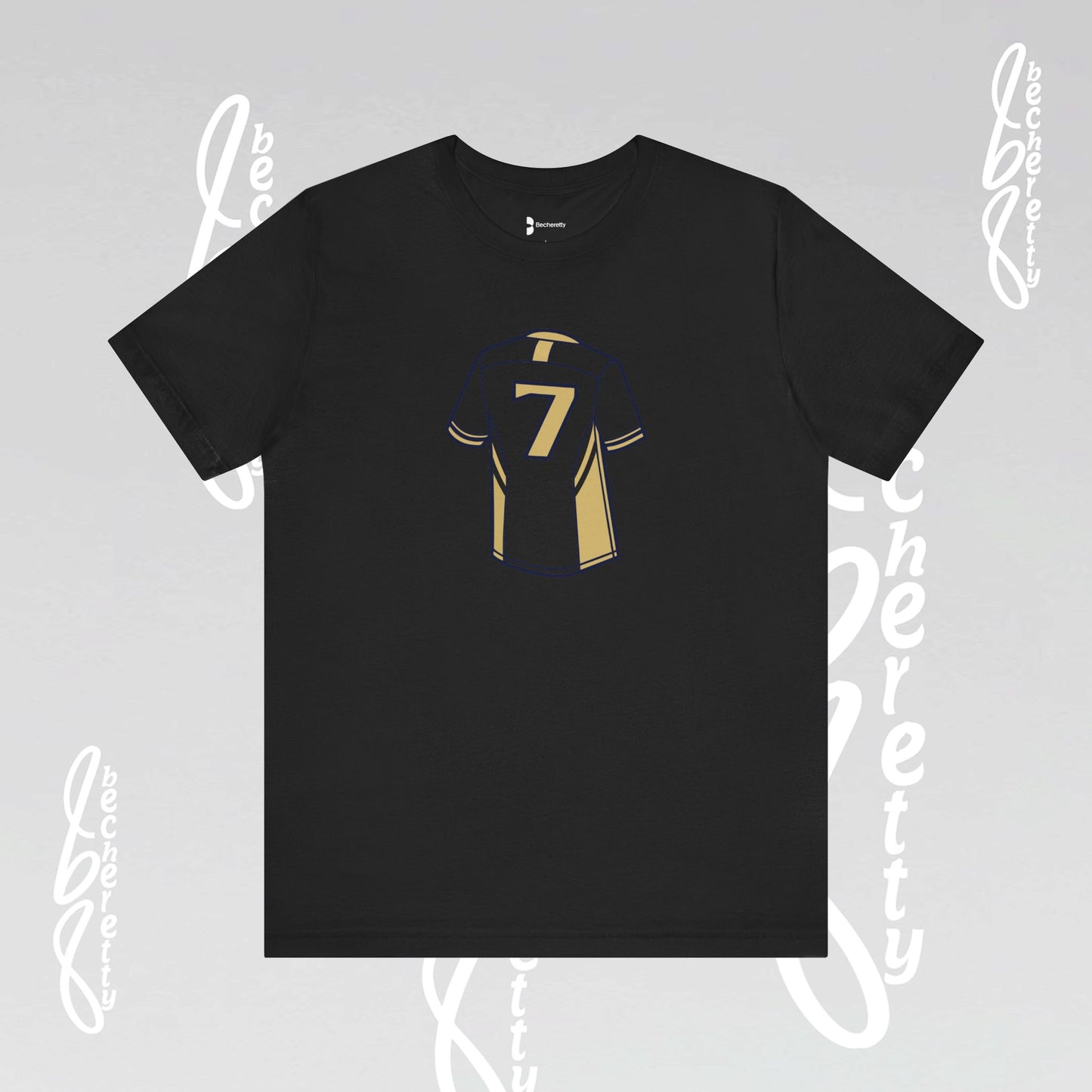 Soccer T-shirt - Number 7 - Unisex - Minimalist graphic Becheretty - Casual Wear - Team Spirit