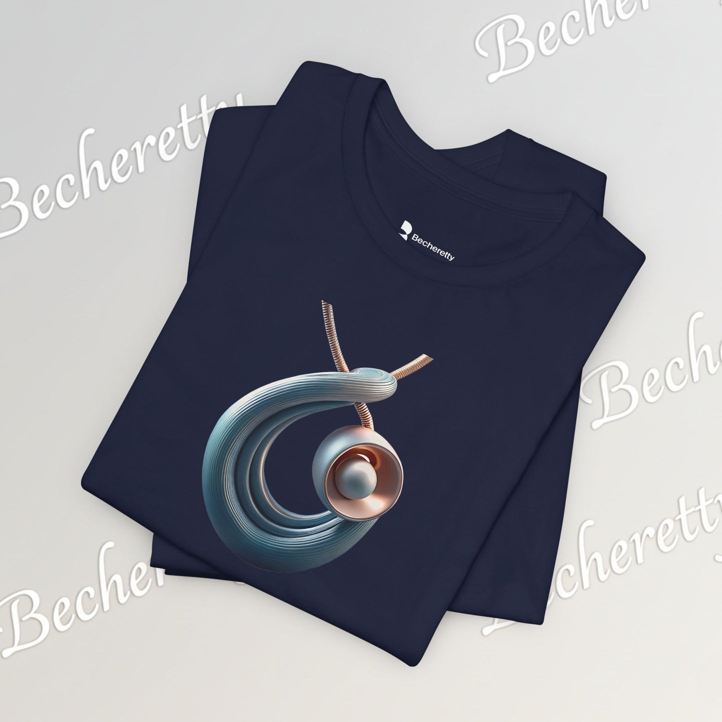 Abstract Nautical Wave Tee - Minimalist Anchor & Shell Graphic Becheretty - Perfect Gift for Art Lovers