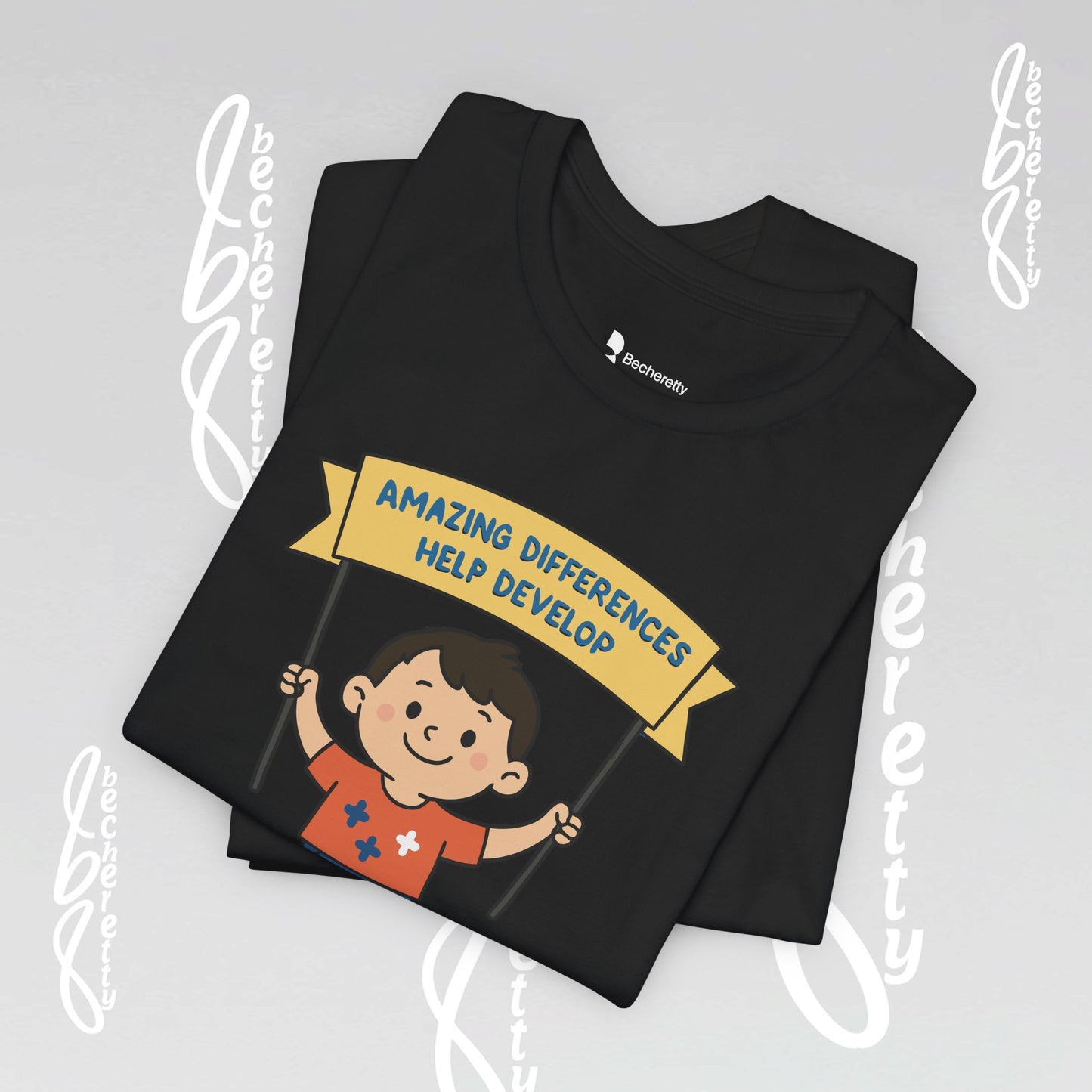 Autism Awareness T-shirt - Different, Not Less - Graphic Becheretty - Casual & Spread Positivity