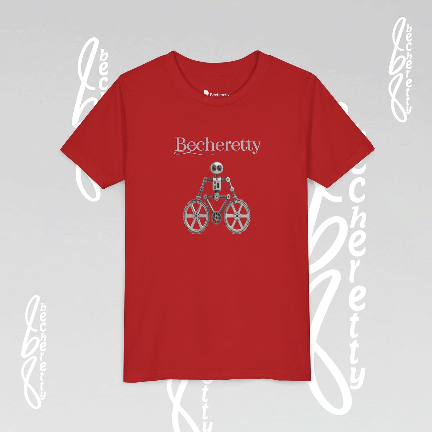 Youth T'Shirt - Becheretty Graphic Design - Cool Robot Bicycle - Perfect for Bike Lovers