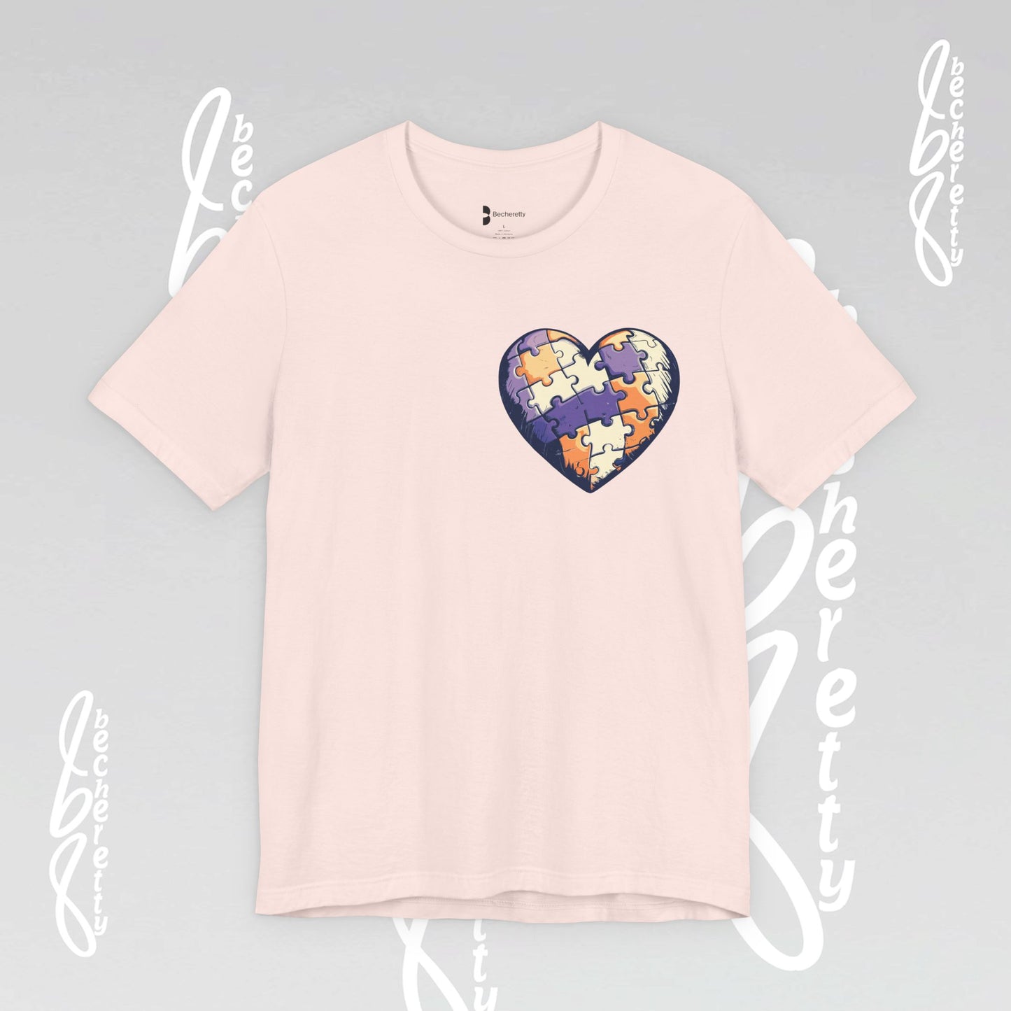Artistic Puzzle Heart Tee - Autism Awareness Graphic Shirt