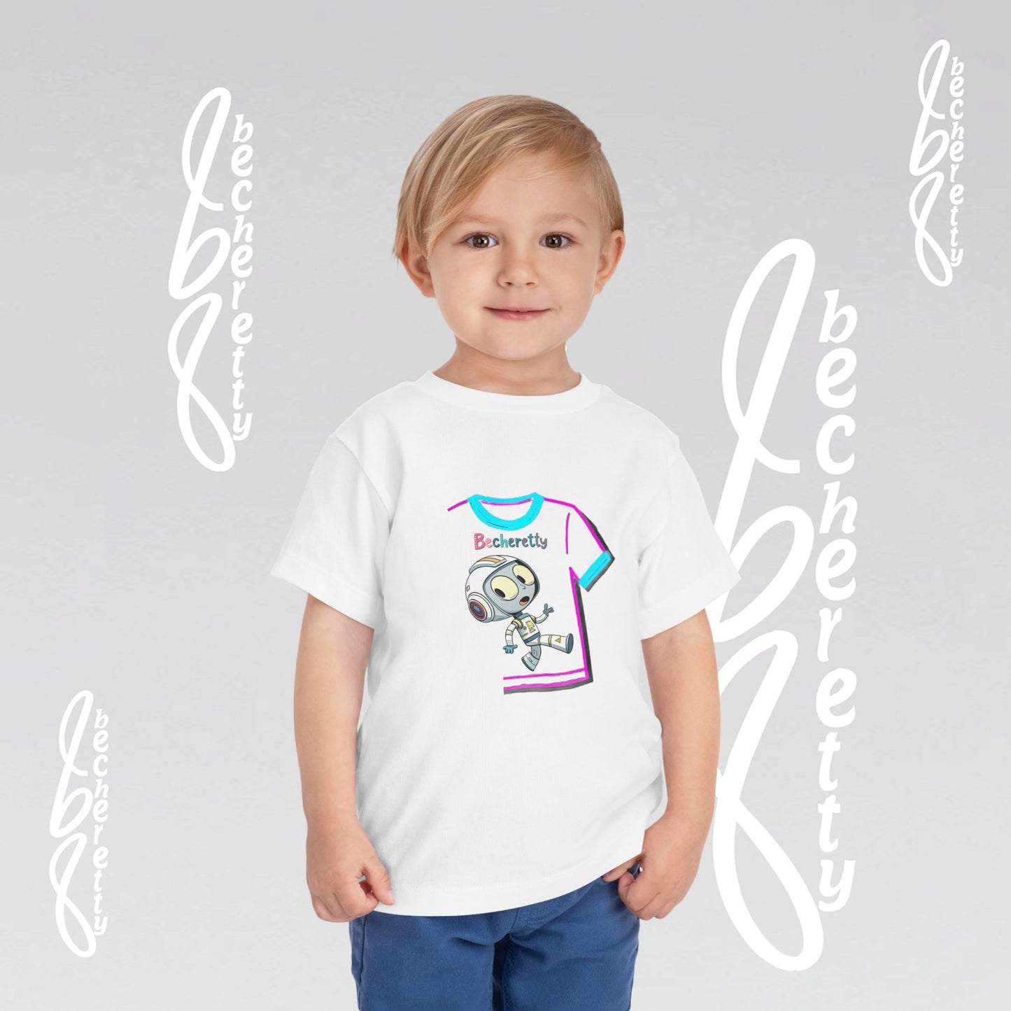 Toddler T-Shirt - Fun & Playful Robot Graphic Becheretty - Surprise your friends with this unique design