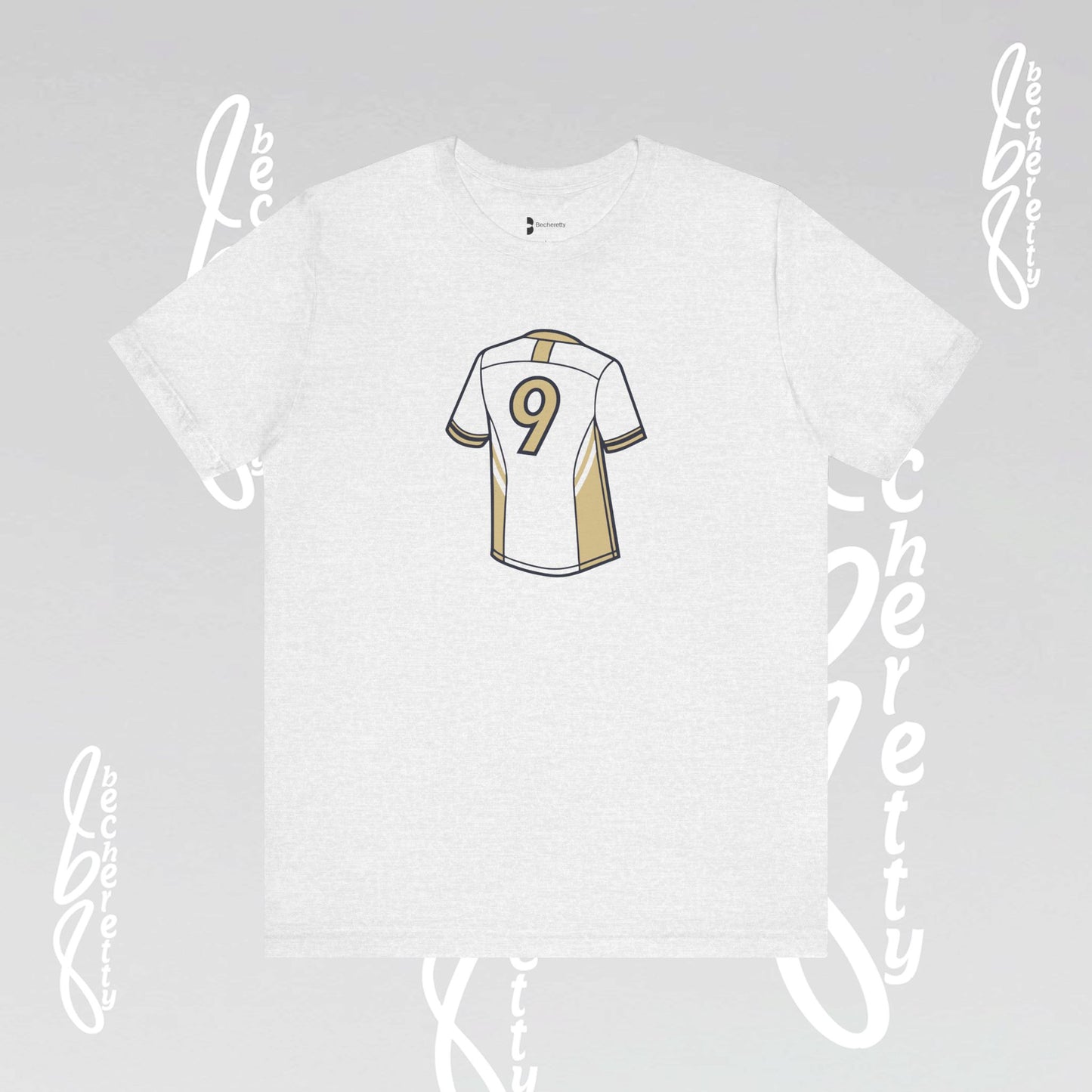 Soccer T-Shirt - Number 9 - Minimalist Graphic Becheretty - Athletic apparel - Everyday Fashion