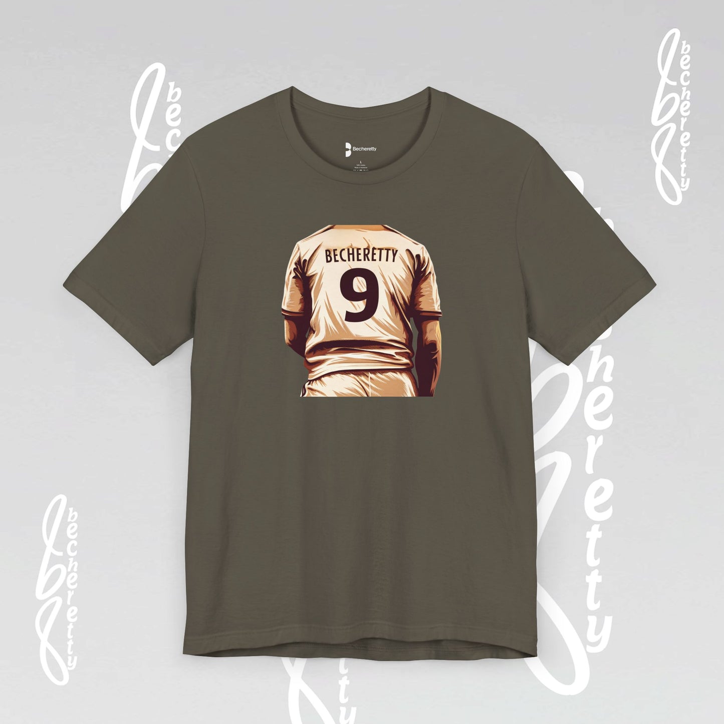 Soccer T-shirt Number 9 - Graphic Becheretty - Perfect Gift for Soccer Fans - Game Day, Casual Wear