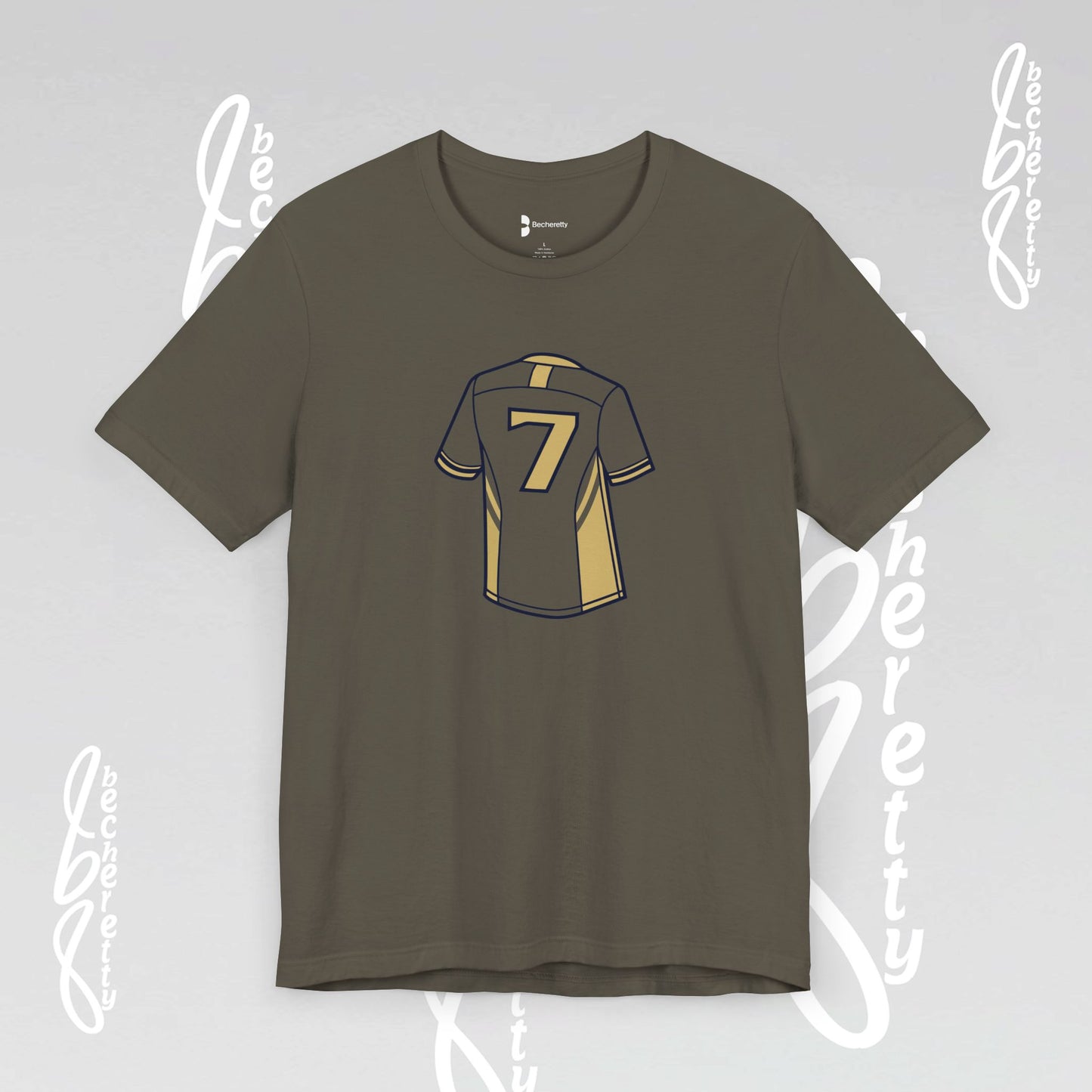 Soccer T-shirt - Number 7 - Unisex - Minimalist graphic Becheretty - Casual Wear - Team Spirit