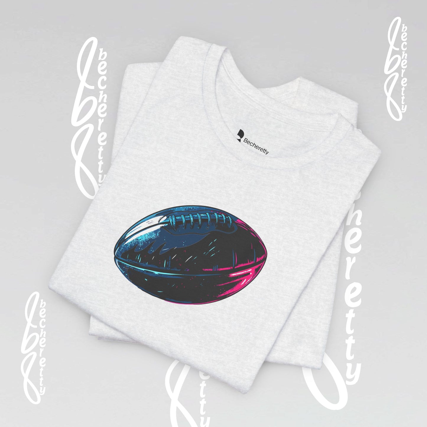 American Football T-Shirt - Art Graphic Becheretty. Game day, casual wear, unique design.
