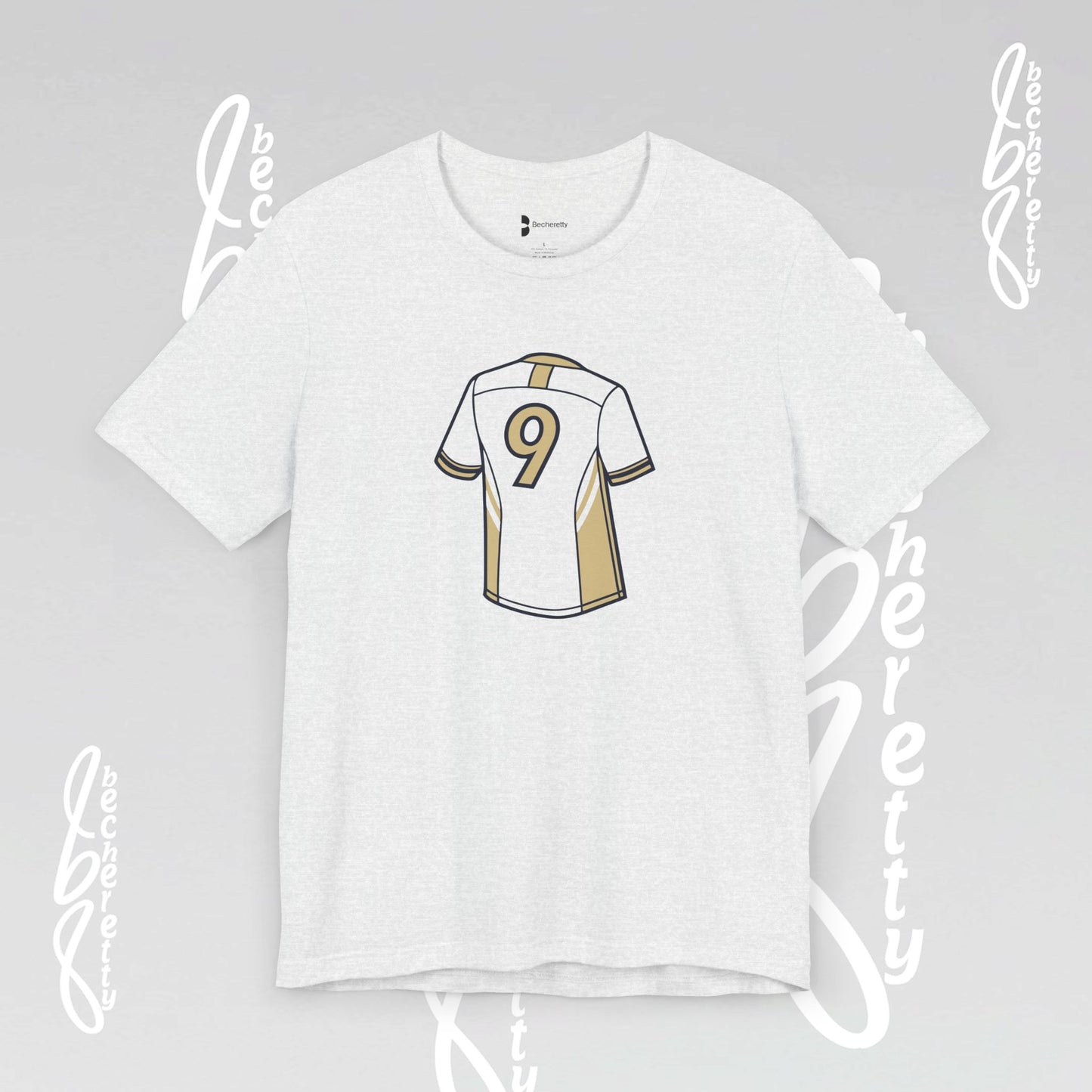 Soccer T-Shirt - Number 9 - Minimalist Graphic Becheretty - Athletic apparel - Everyday Fashion