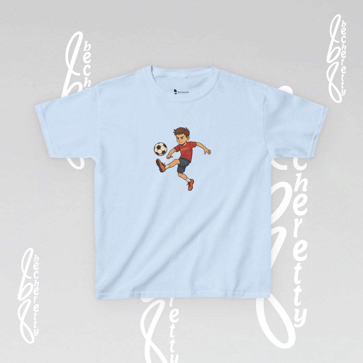 Kids Soccer Tee - Becheretty - Perfect for Sports Fans, Birthday Gifts, Team Outfits, Playdates, Summer Fun