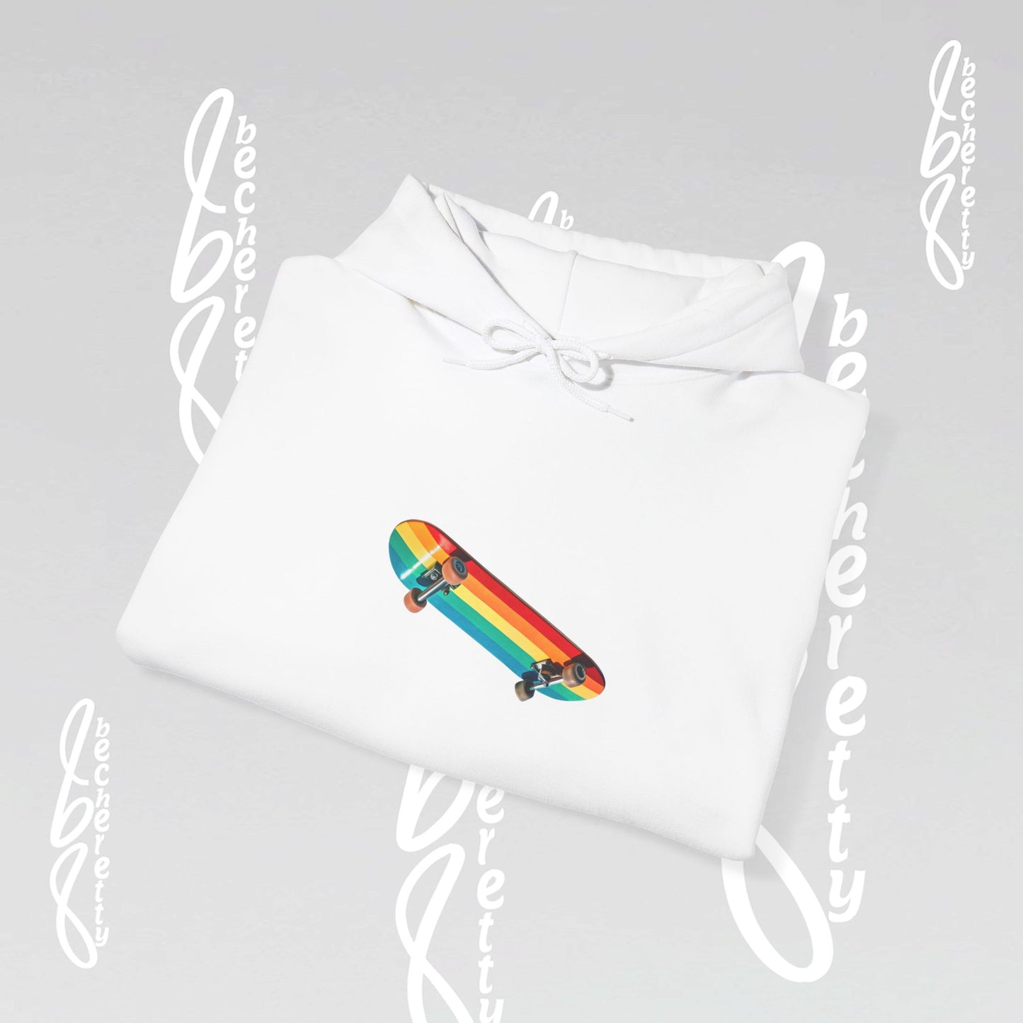 Rainbow Skateboard Graphic Hoodie Becheretty - Unisex - Perfect Gift for Skaters Lovers