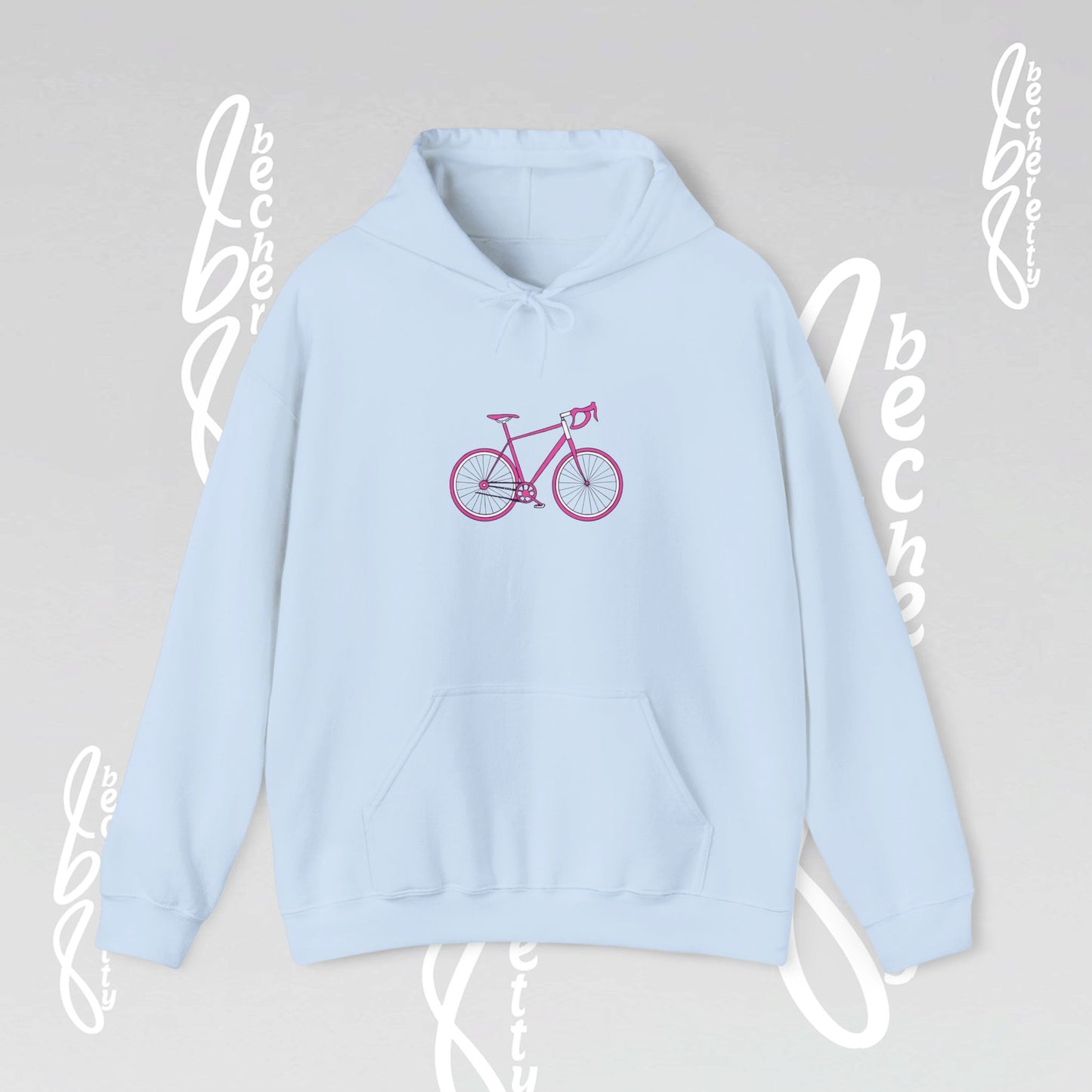 Hoodie Becheretty "Pink Bike "Minimalist Graphic Design" Perfect Gift for Bike Lovers - Casual