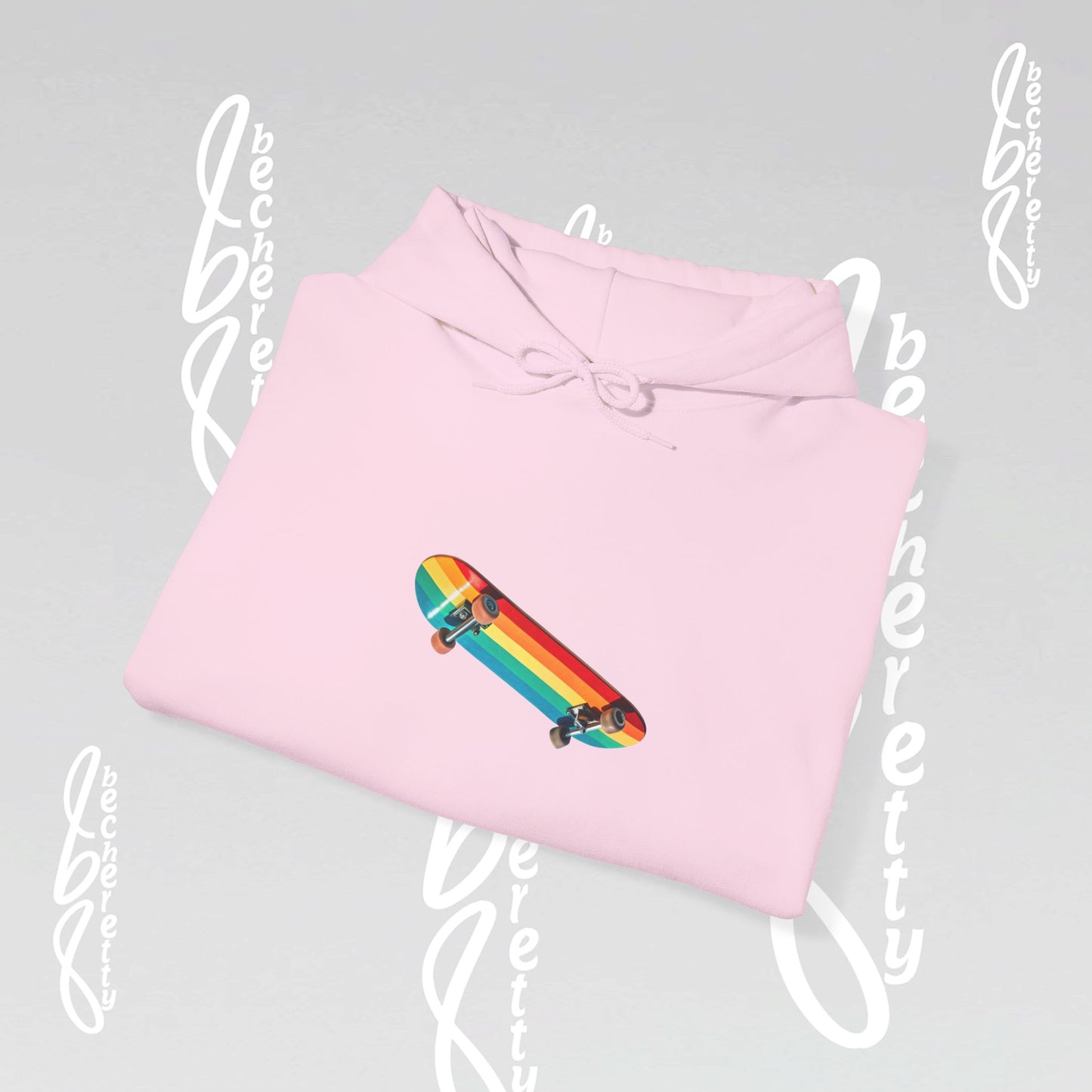 Rainbow Skateboard Graphic Hoodie Becheretty - Unisex - Perfect Gift for Skaters Lovers