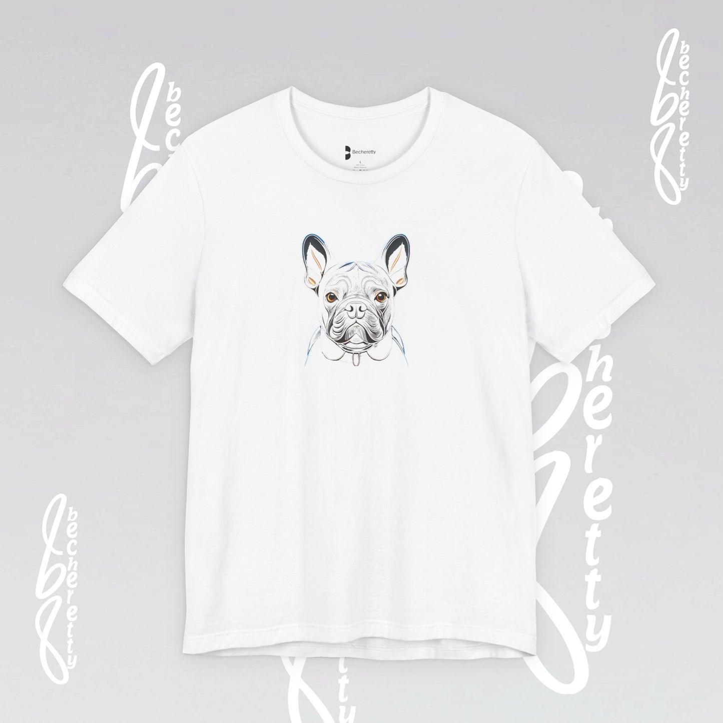 Dog Lovers Tee "Frenchie" Art Graphic Becheretty - Special gift for French Bulldog owners - Casual Wear