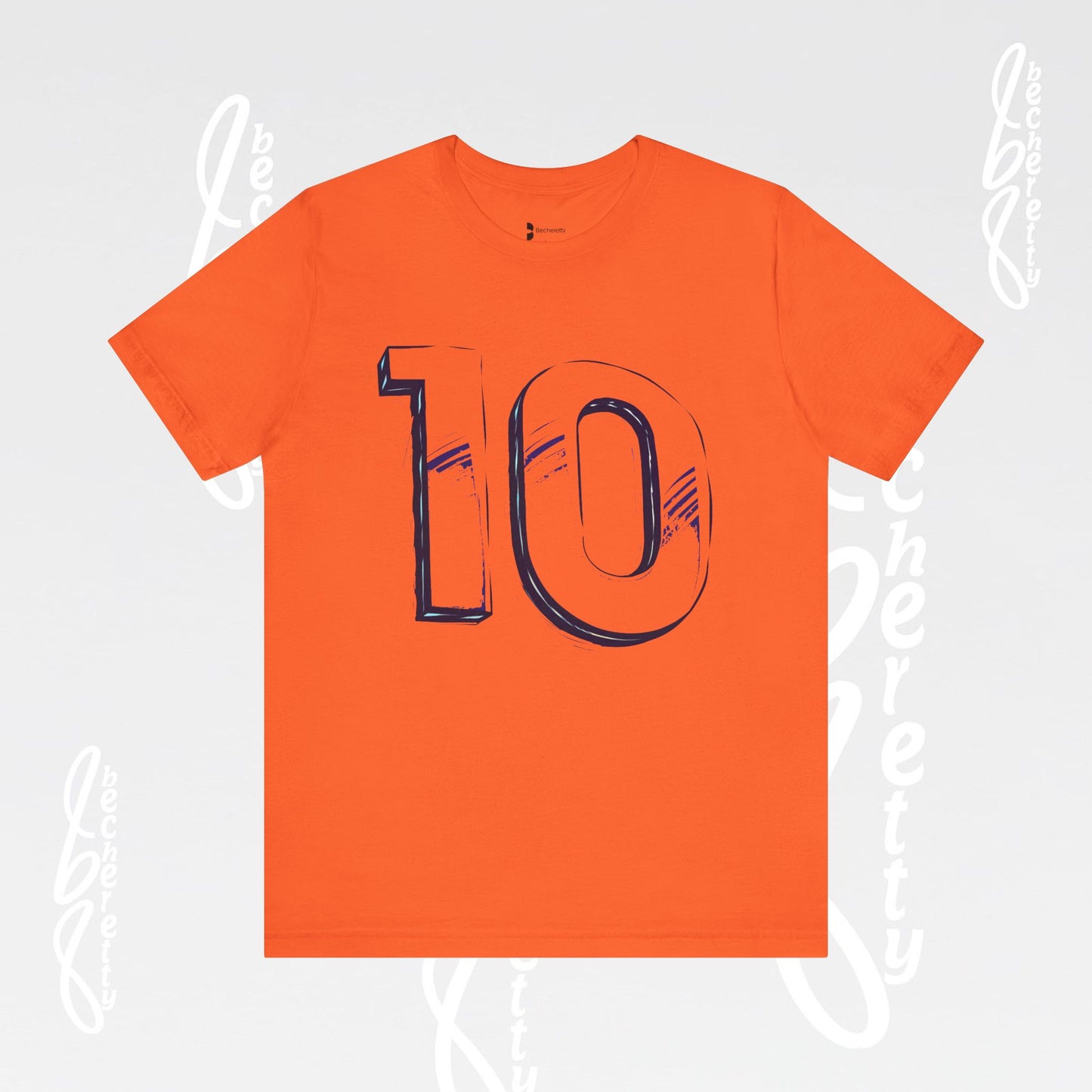 Stylish Unisex Tee - Number 10 - Casual Everyday Wear, Unique Gift Sports Lovers, Becheretty Graphic, Team Spirit
